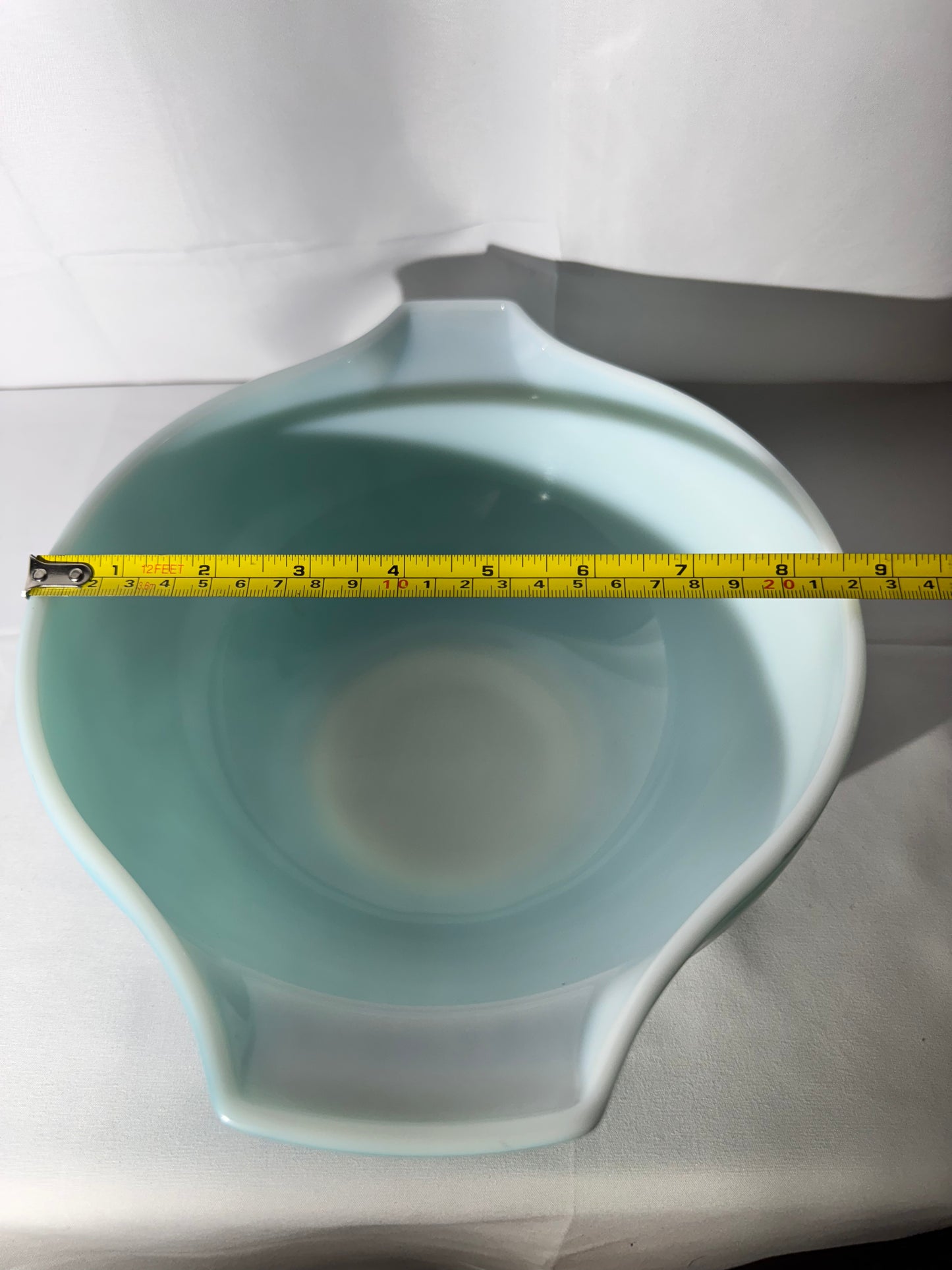 PYREX- Turquoise blue scroll- Cinderella mixing bowl-443- 2 1/2 Qt.