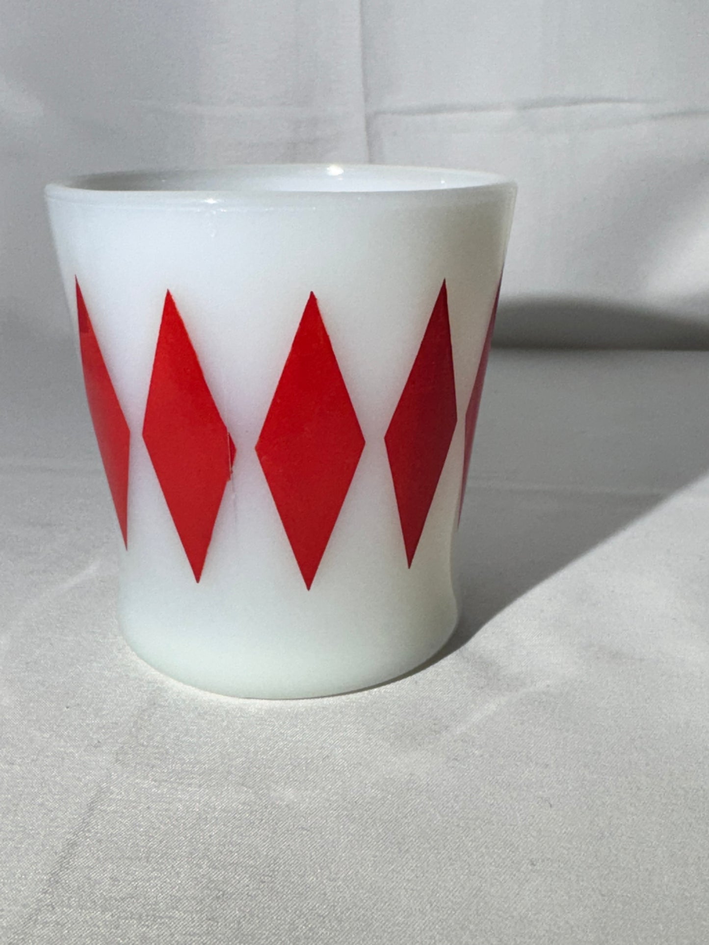 MCM- Fire King - Anchor Hocking - Harlequin Red Diamond- Mug - 56 - Oven Proof - made in USA