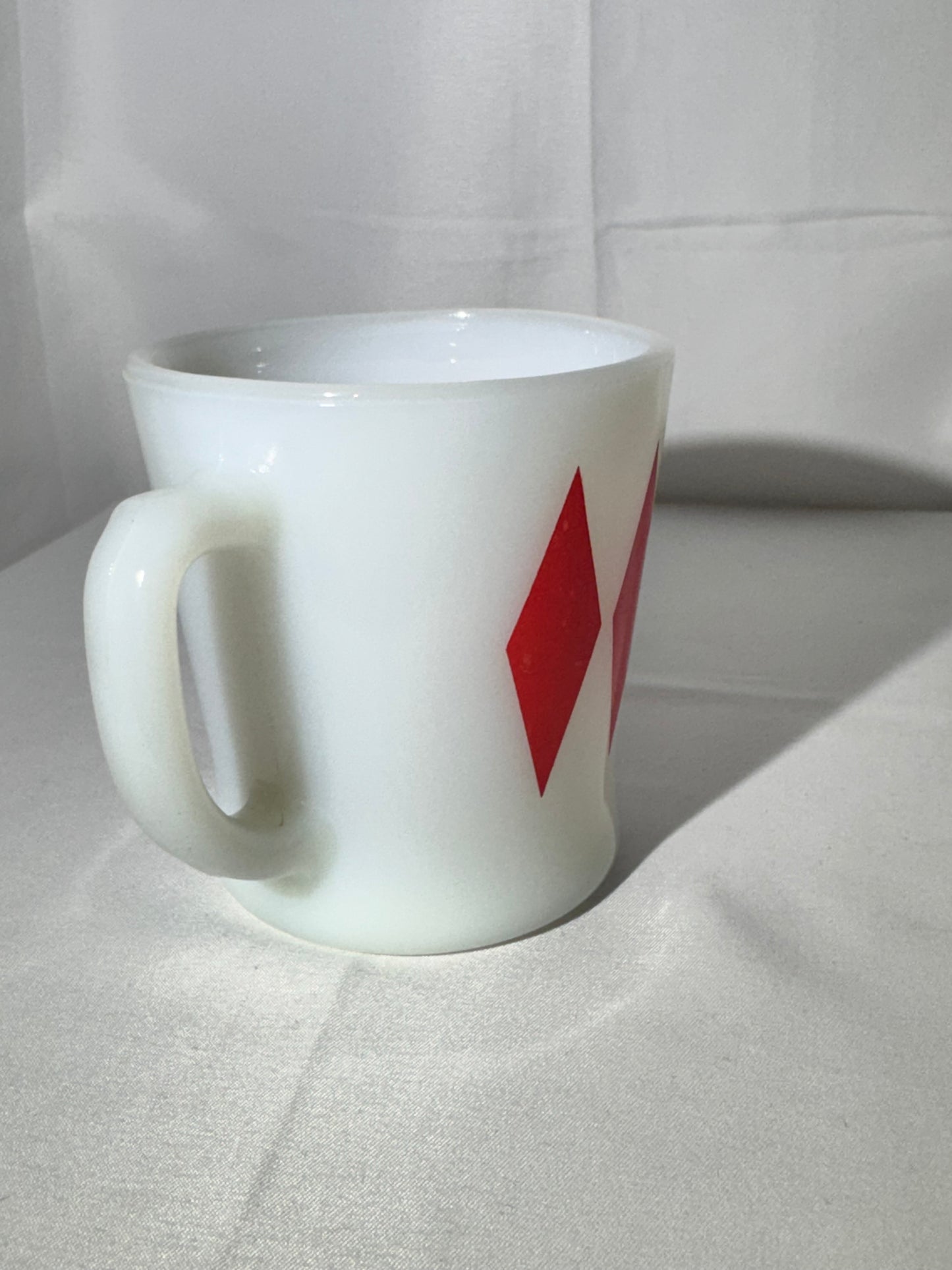 MCM- Fire King - Anchor Hocking - Harlequin Red Diamond- Mug - 56 - Oven Proof - made in USA