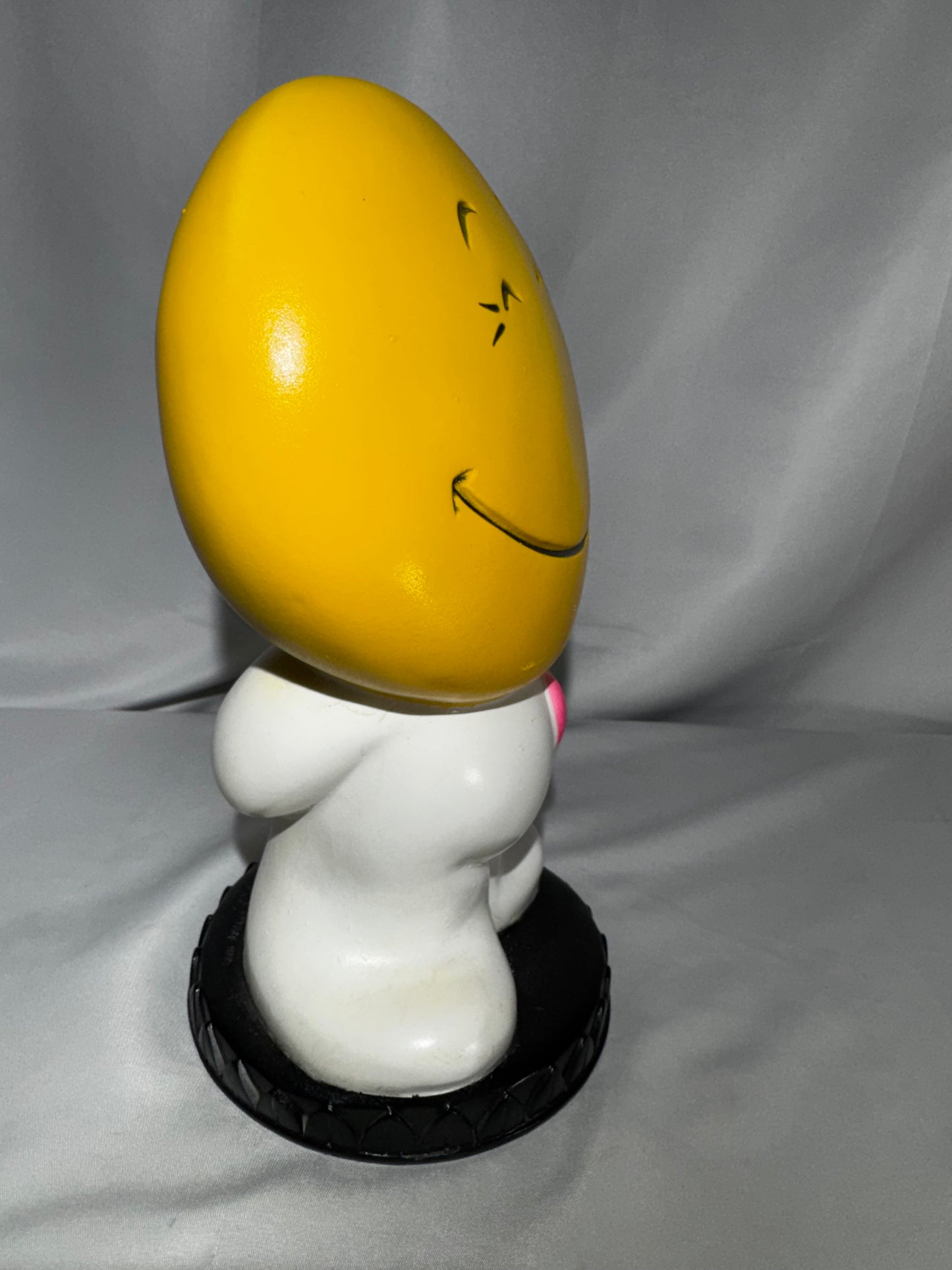 Vintage 1971 Play Pal Plastics Yellow Smiley Face Coin Bank 11” Blow Mold Heart