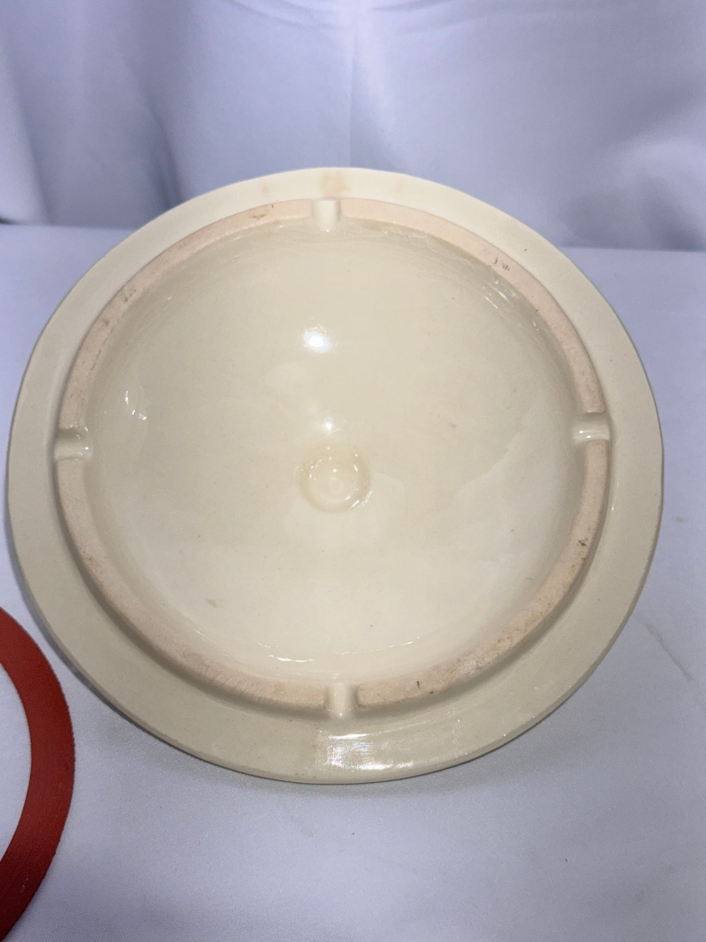 Vintage McCoy Pottery Stonecraft Kitchen Hamper Canister – #133 – Pink & Blue Stripes – USA