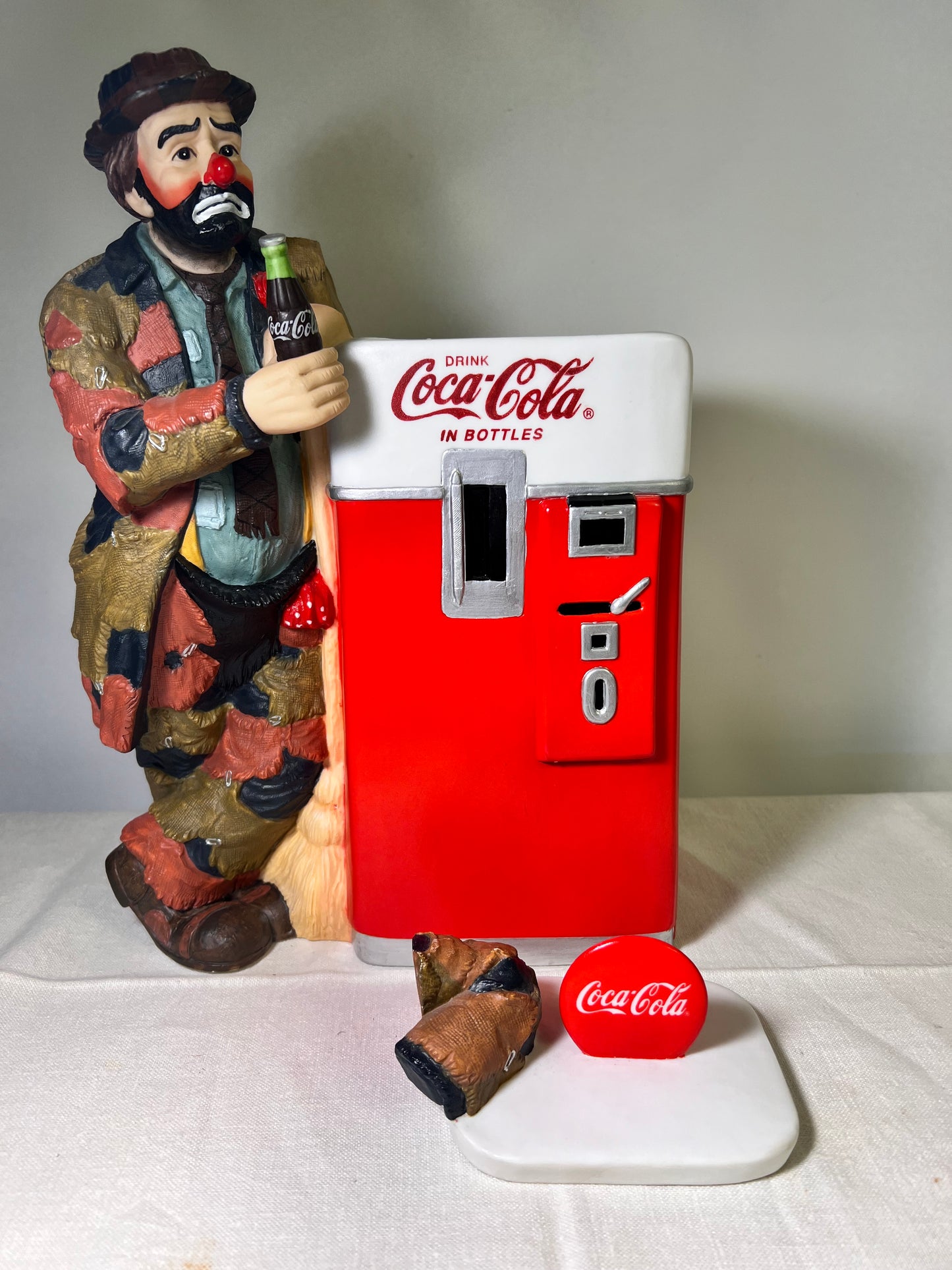 Emmet Kelly-Refresh You Best-sad Hobo clown- Coca-Cola Machine- limited edition 72/5,000 - signed