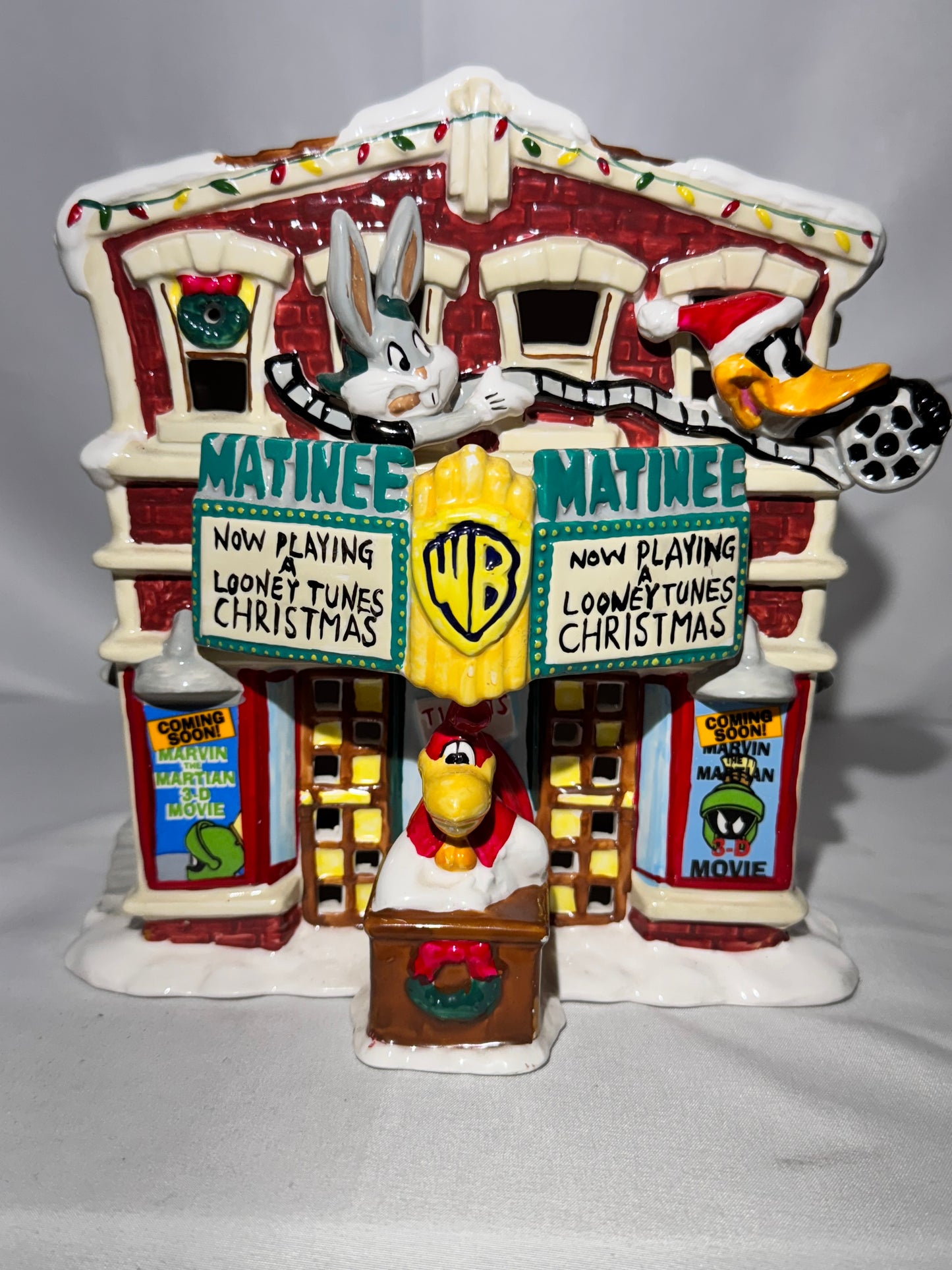 Vintage 1996 Looney Tunes Village Theater – Light-Up Christmas Display – Warner Bros. w/ Original Box