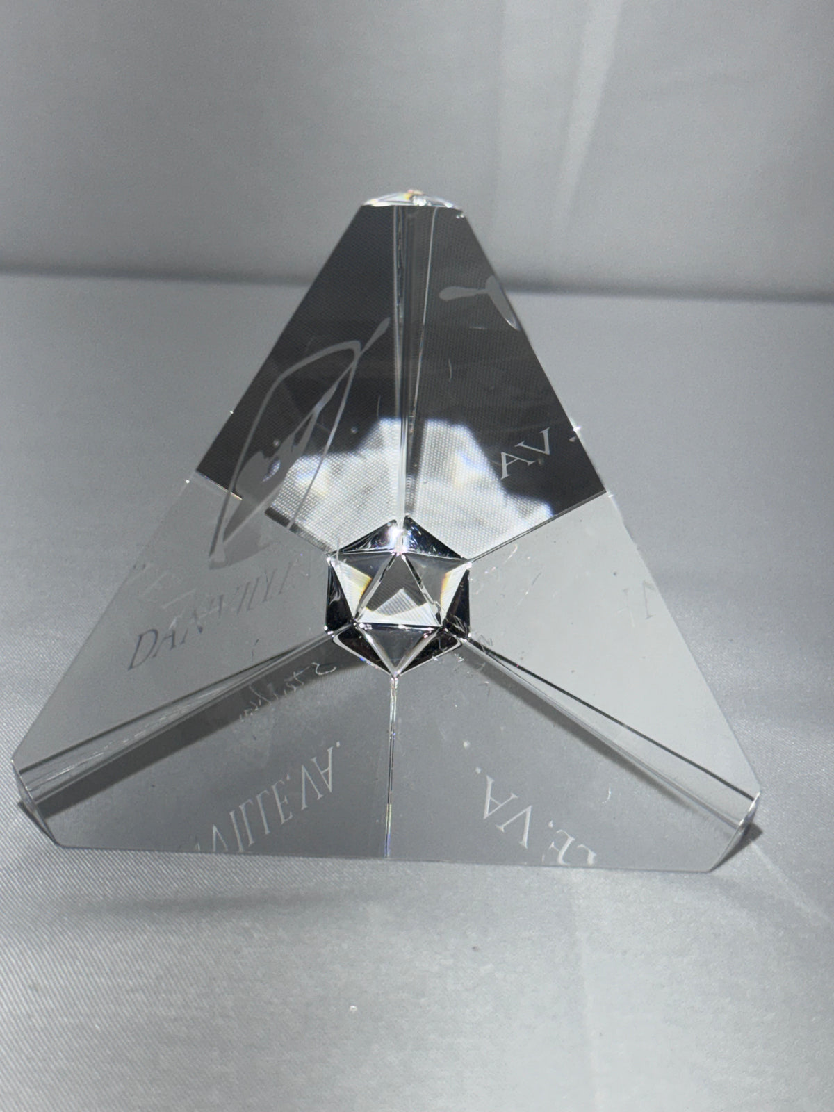 RARE Steuben / Corning Glass Works Diamond Prism – Signed S. Teychenne – Master Engraved Optical Crystal