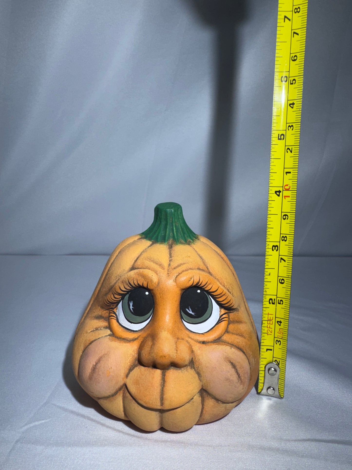 Vintage Hand-Painted Ceramic Pumpkin Figurine – Baby Face – CB 2000