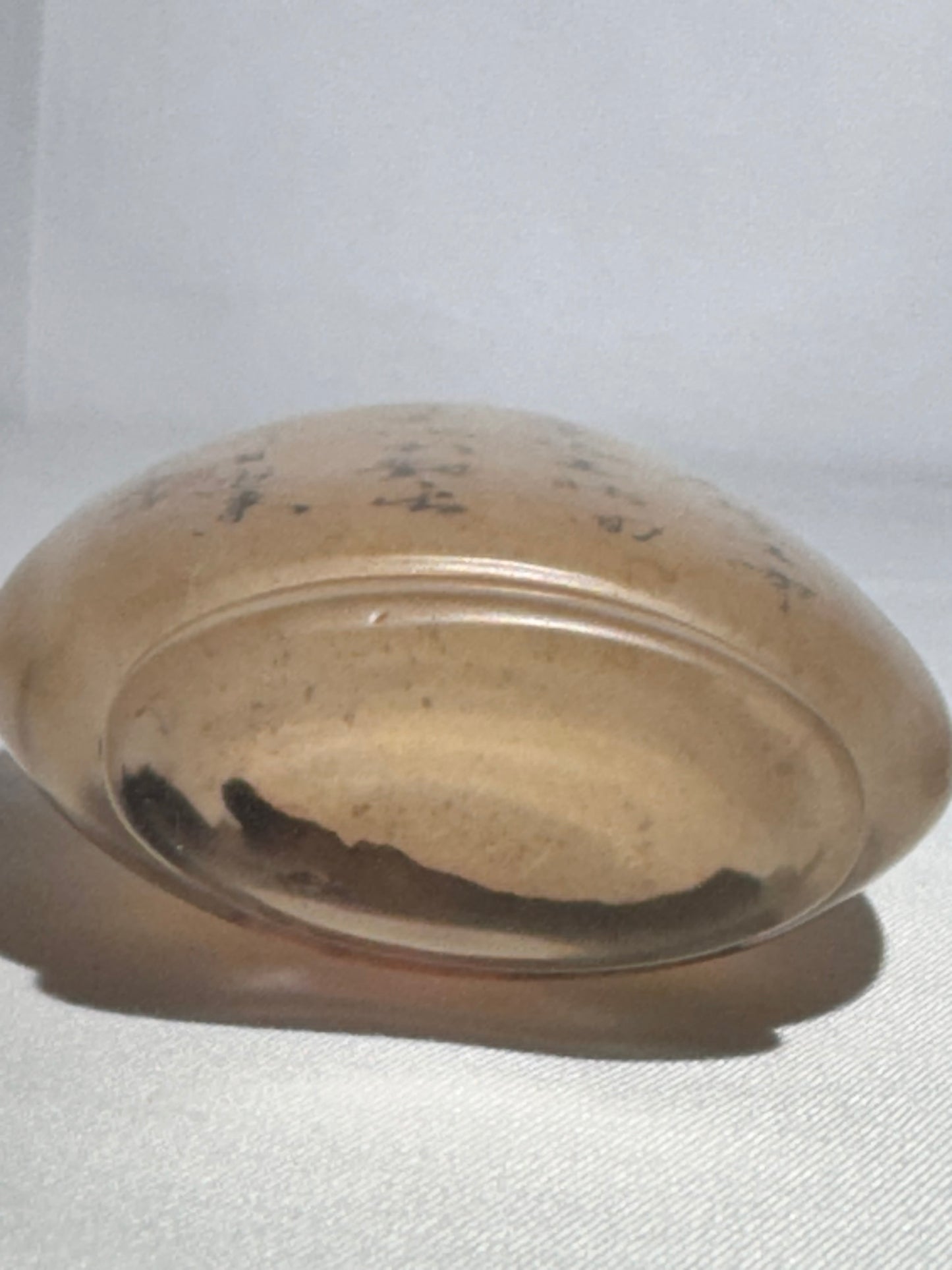 Chinese Old Beijing Glazed Inside-Painted Glass Snuff Bottle with Coral Topper