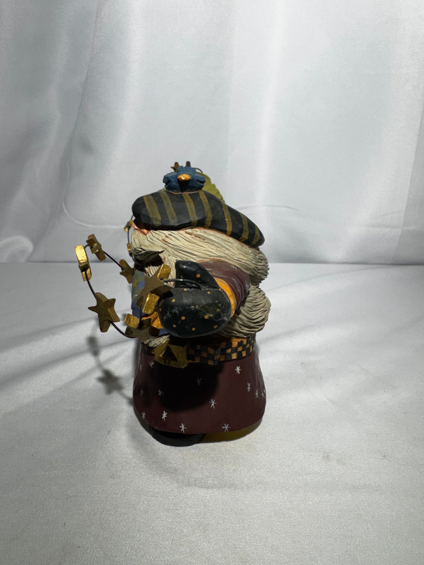 Williraye Studio Starlight Christmas WW2272 Santa Riding Cow Folk Art Figurine