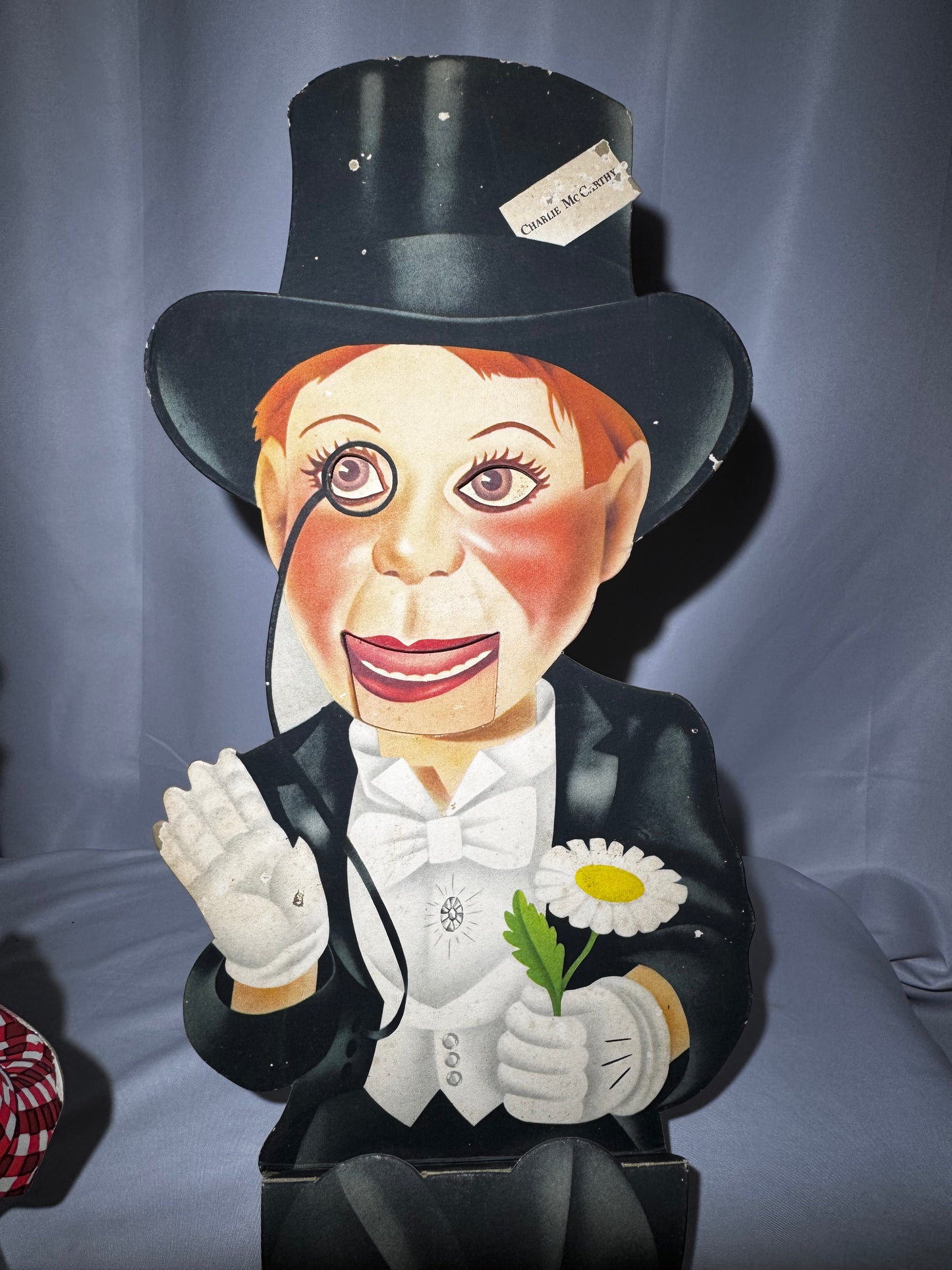 Vintage 1930s Charlie McCarthy & Mortimer Snerd Die Cut Cardboard Advertising Figures 21”