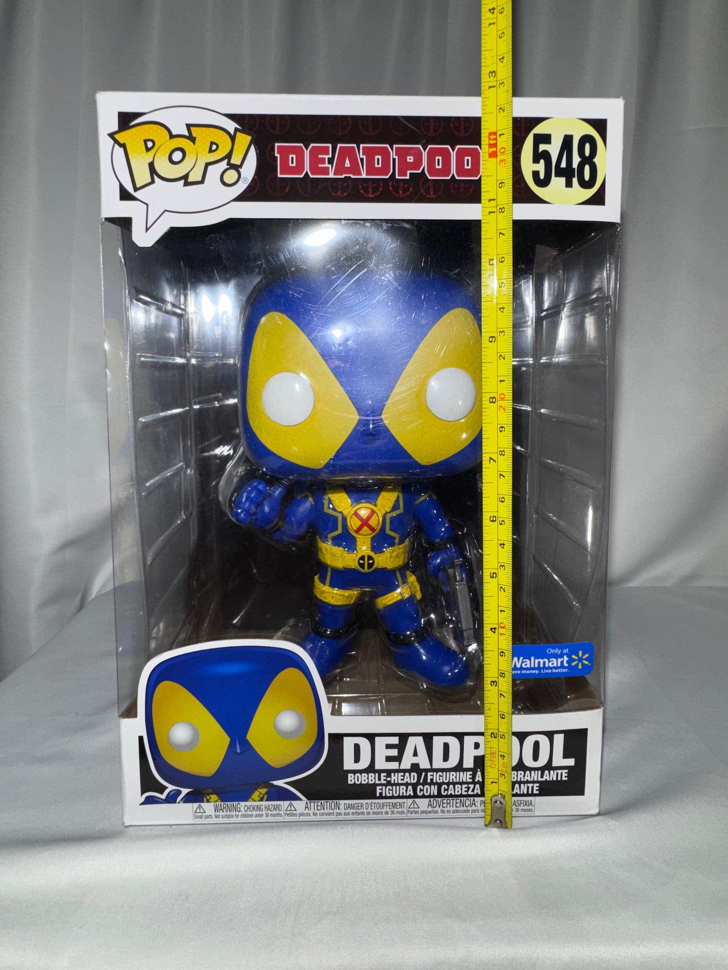 Funko Pop! Marvel Deadpool 10” #548 Blue & Yellow X-Men Walmart Exclusive