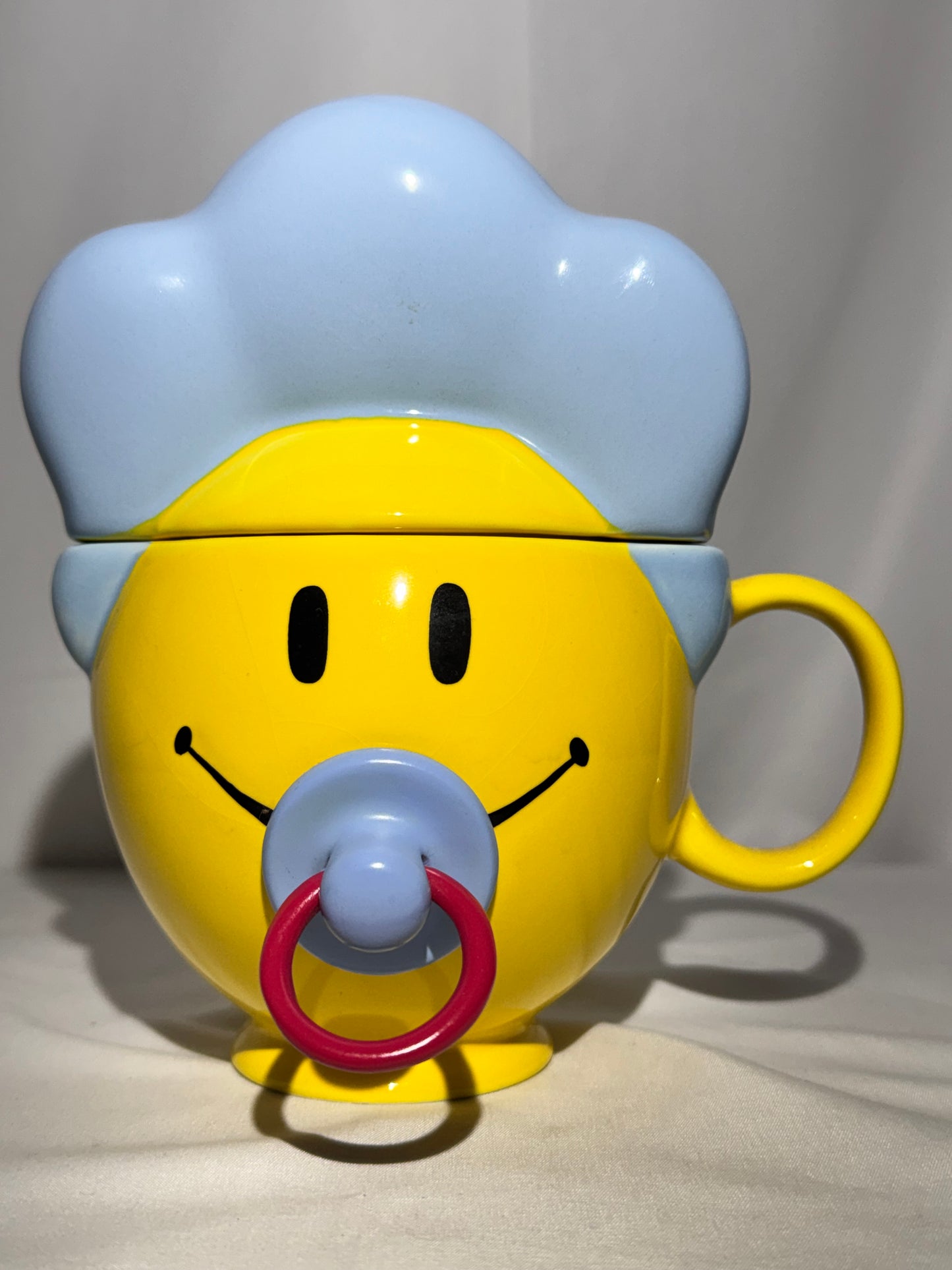 Teleflora Smiley Face Baby Ceramic Mug with Lid – “Happy Baby Boy” Collectible