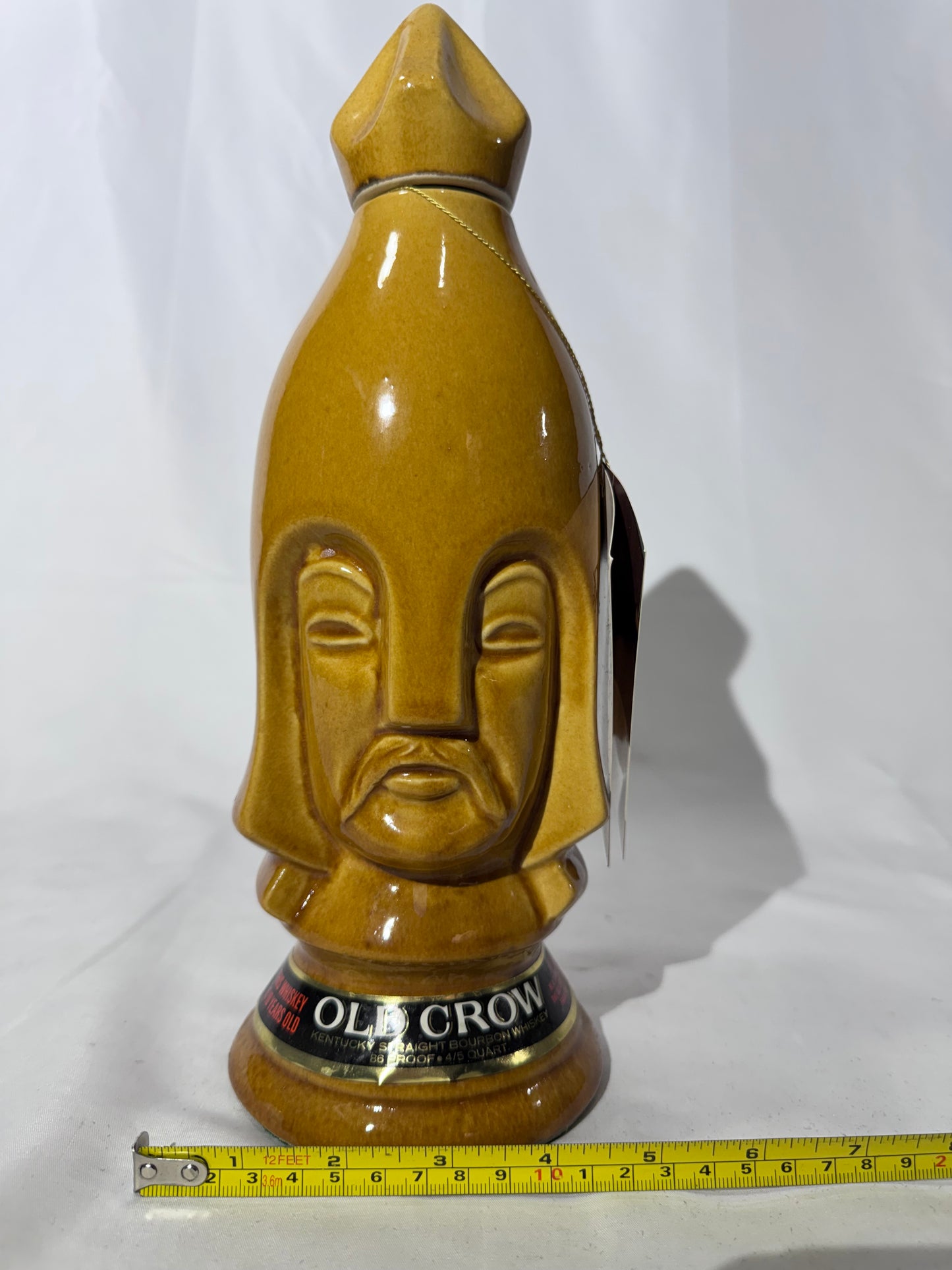 1969 Old Crow 10-Year-Old Bourbon Chessmen Ceramic Decanters – Set of 6 Gold Pawns