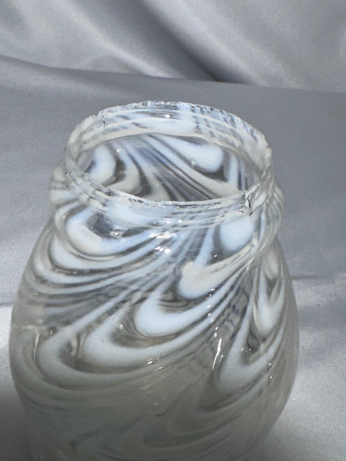 Antique Victorian White Opalescent Swirl Glass Sugar Shaker – c. 1880s–1900s