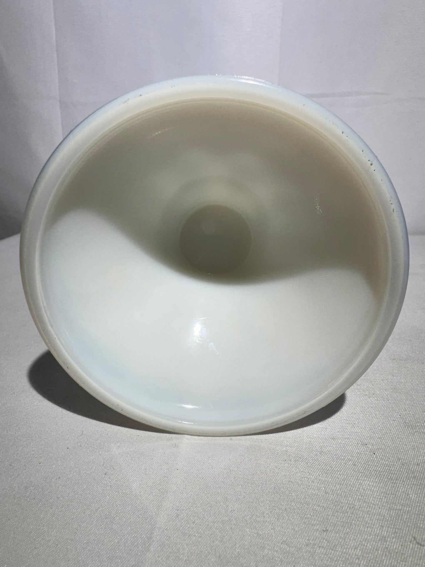 Fenton Coin Pedestal Ivory Ball Rose Bowl – Green & Milk Glass