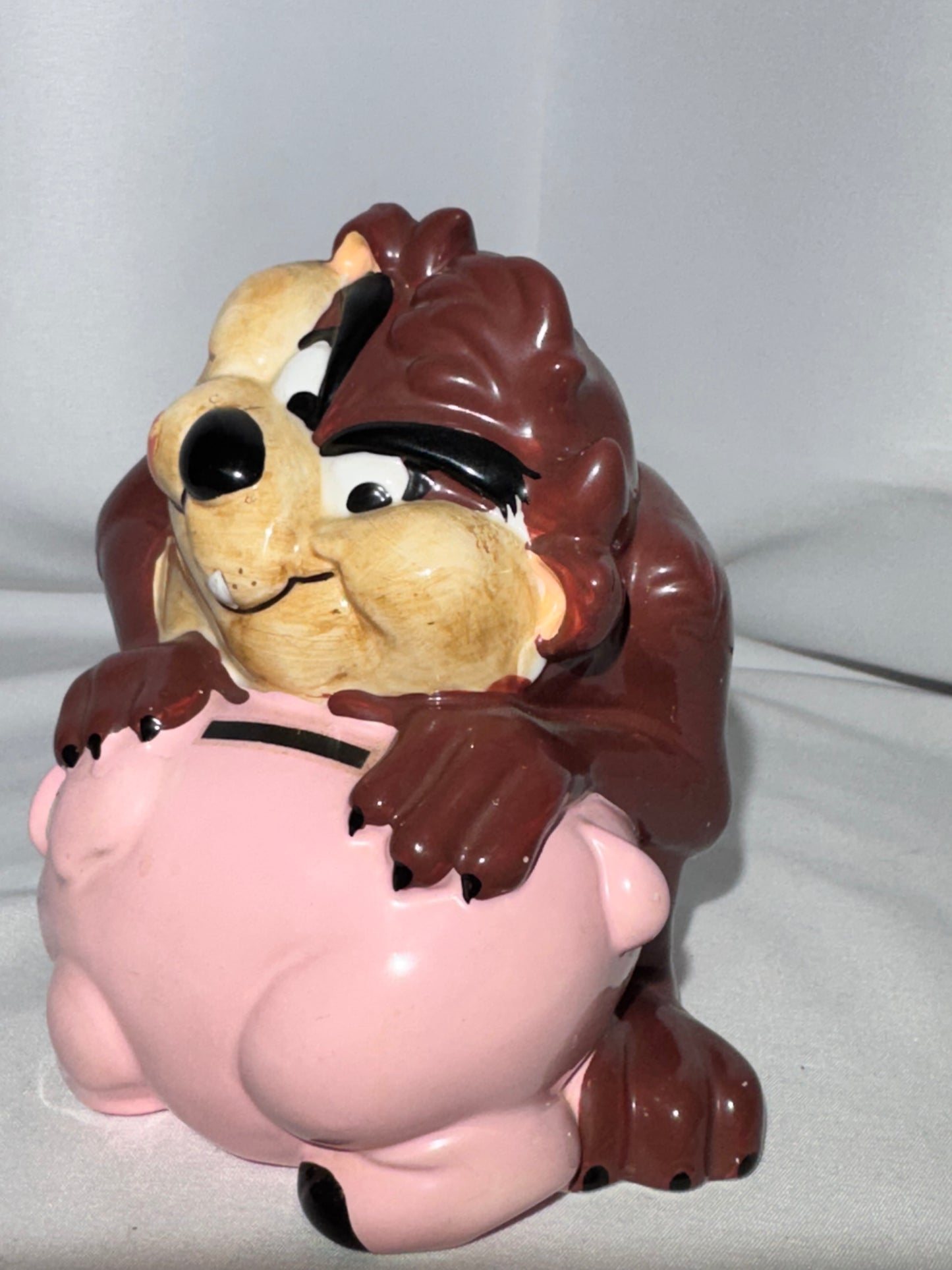 Vintage 1989 Taz Piggy Bank – The Good Company – Ceramic – Original Stopper