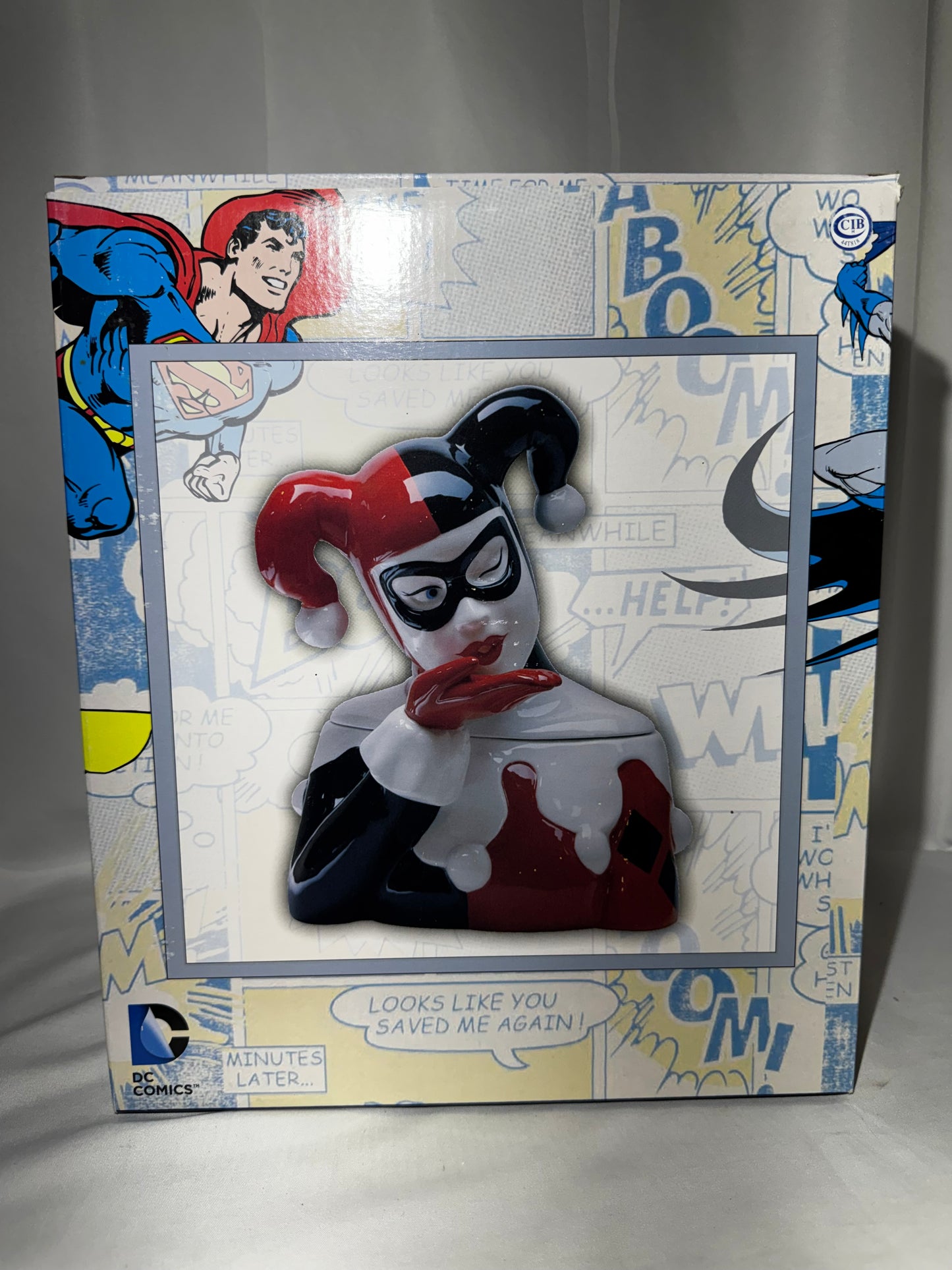 DC Comics Batman Harley Quinn Ceramic Cookie Jar Westland Giftware #25593 w/ Original Box
