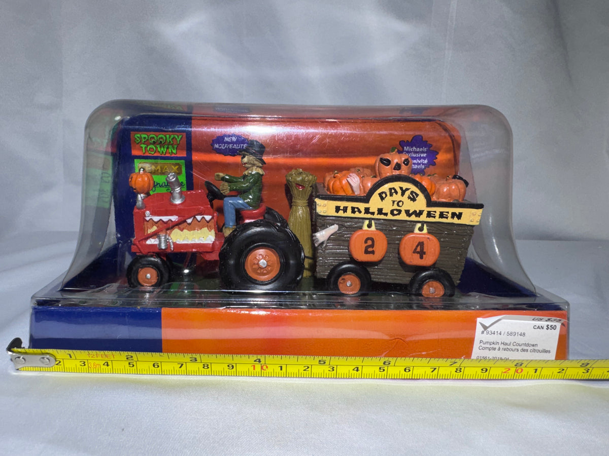Lemax Spooky Town Pumpkin Haul Countdown #93414 – 2019 – Original Box
