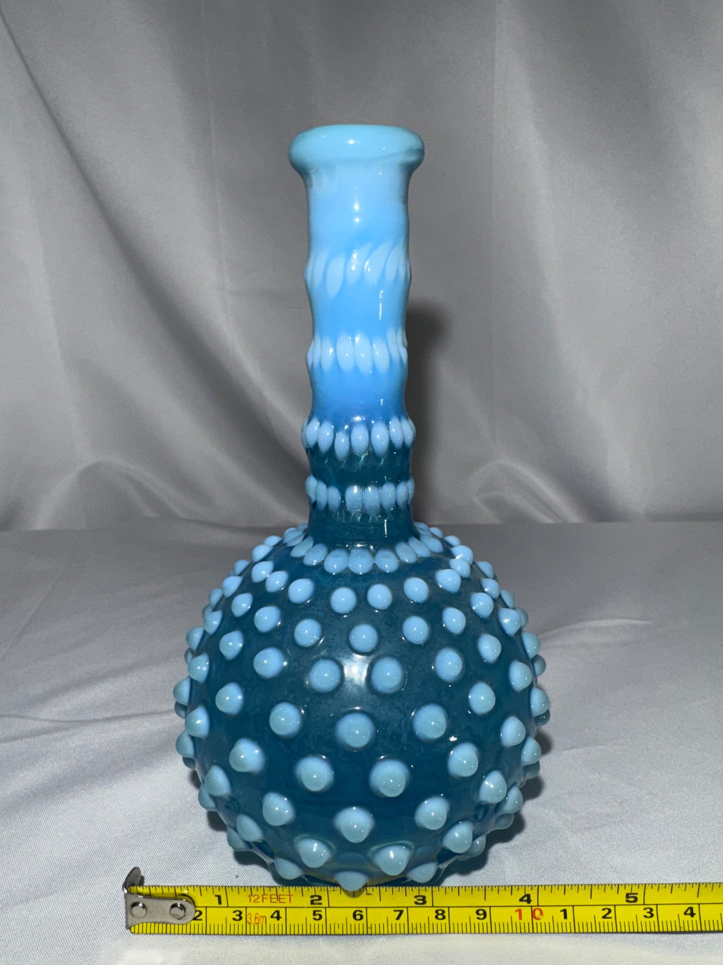 Antique Hobbs, Brockunier & Co. Blue Opalescent Hobnail Barber Bottle – c. 1880s