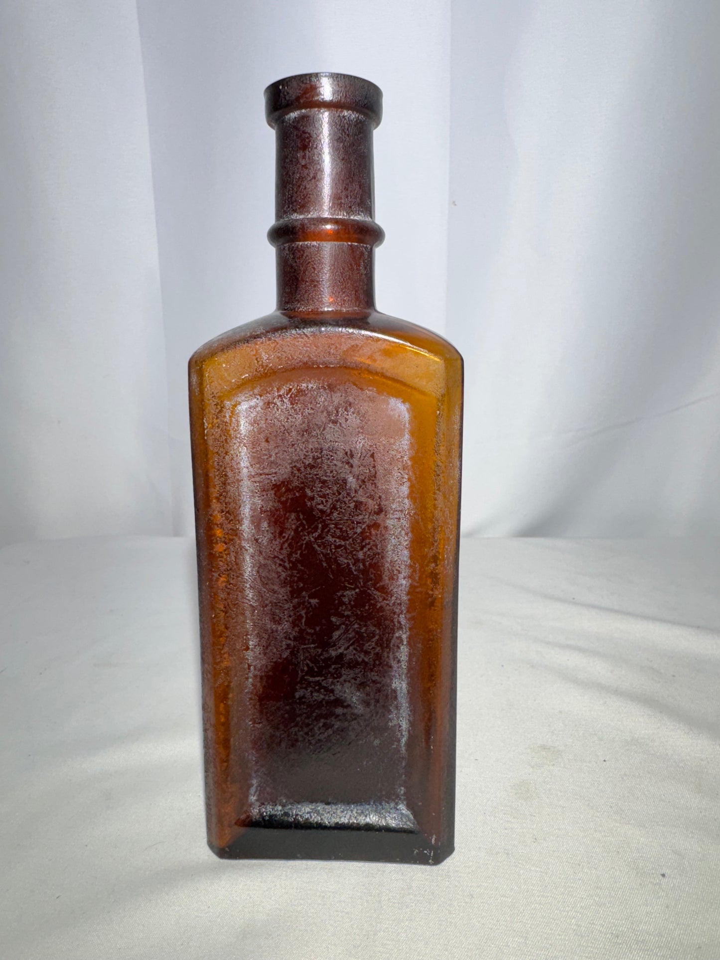 Vintage Amber Glass Apothecary Bottle Roehl’s Reliable Hair Restorer Embossed Antique