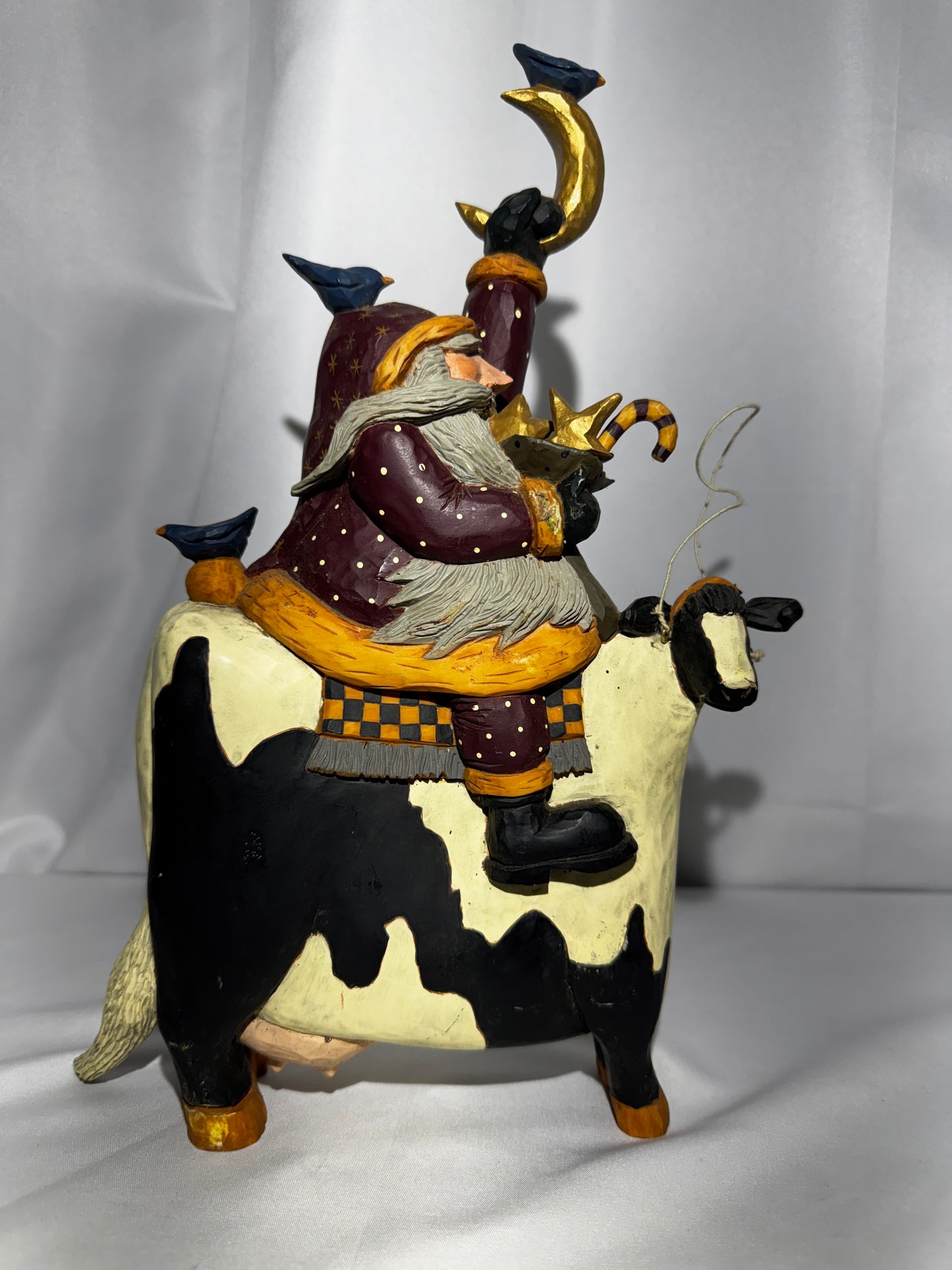 Williraye Studio 1997 Santa Riding Cow WW2260 Folk Art Figurine