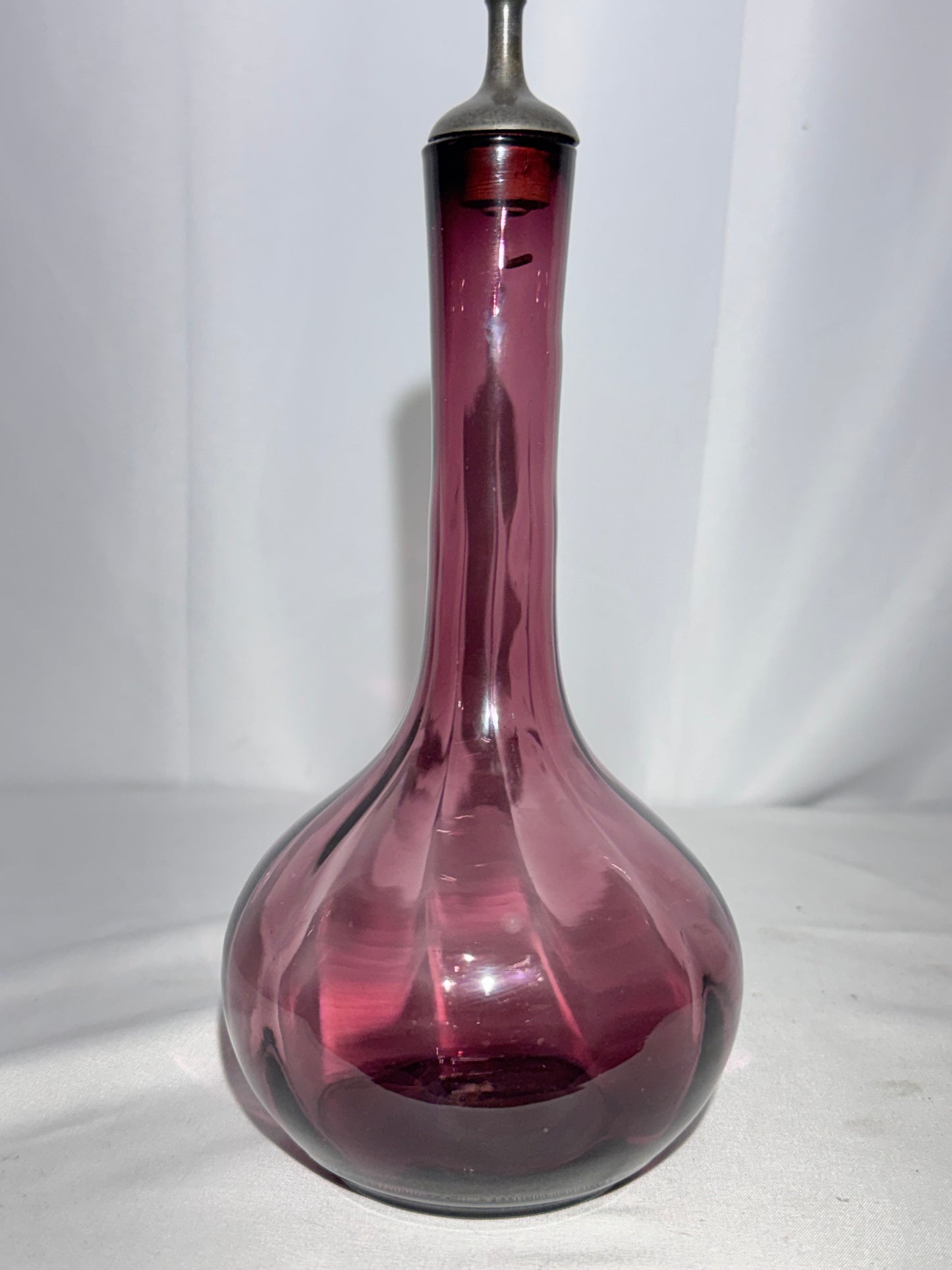 Vintage Amethyst Glass Decanter / Barber Bottle with Stopper – 19th Century Style