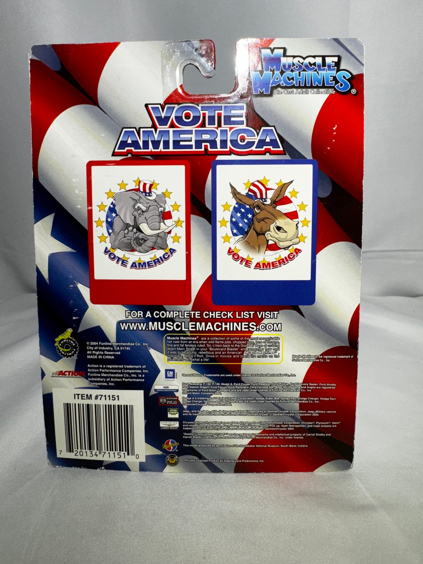 Muscle Machines Vote America 1955 Chevrolet 1:64 Diecast Car Patriotic Blister Pack