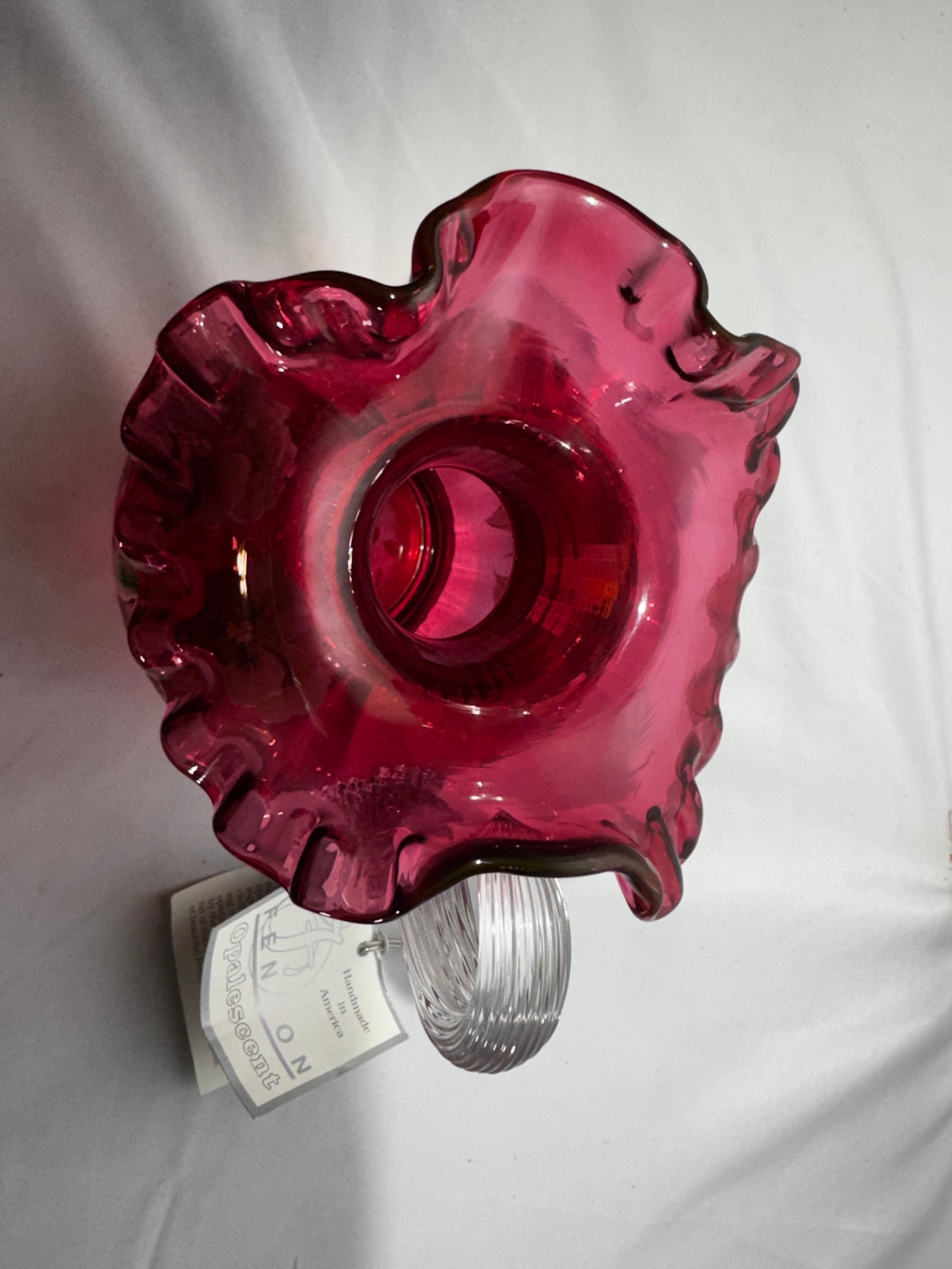 Fenton Art Glass Cranberry Pansy Pitcher 1994 Signed George & Frank M Fenton #279 Hand Painted