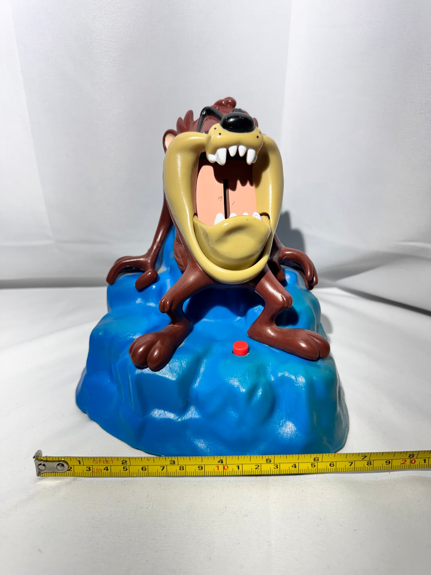 Vintage 1996 Looney Tunes Taz Talking Bank – Blue Glacier Base – Display Piece