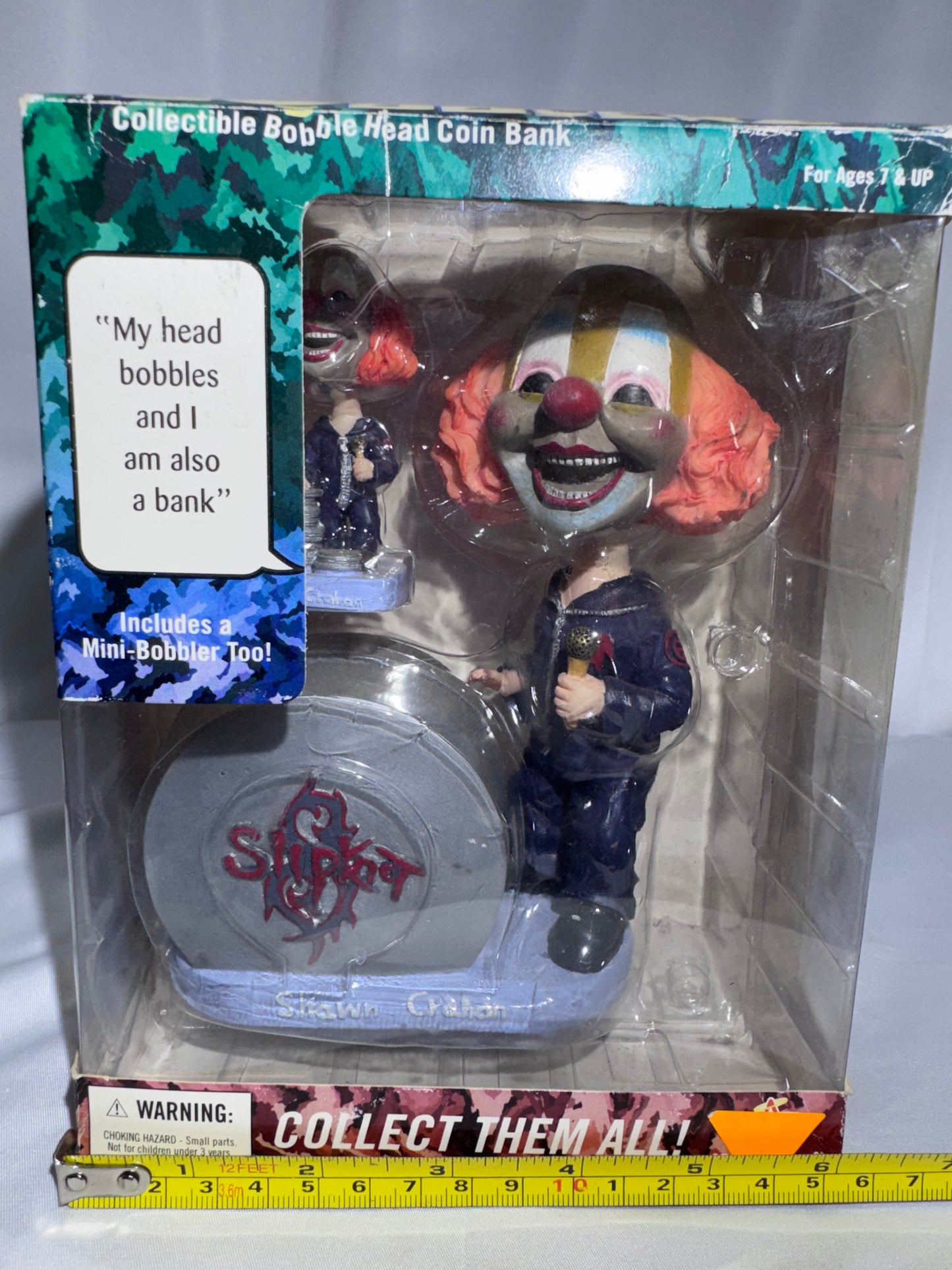 2002 Slipknot Slipknot Bobblerz Shawn “Clown” Crahan Bobblehead Coin Bank + Mini