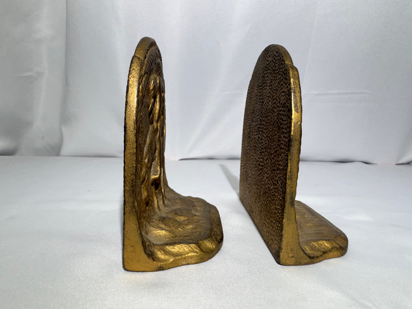 Vintage “End of the Trail” Cast Iron Bookends – Gold Tone Finish