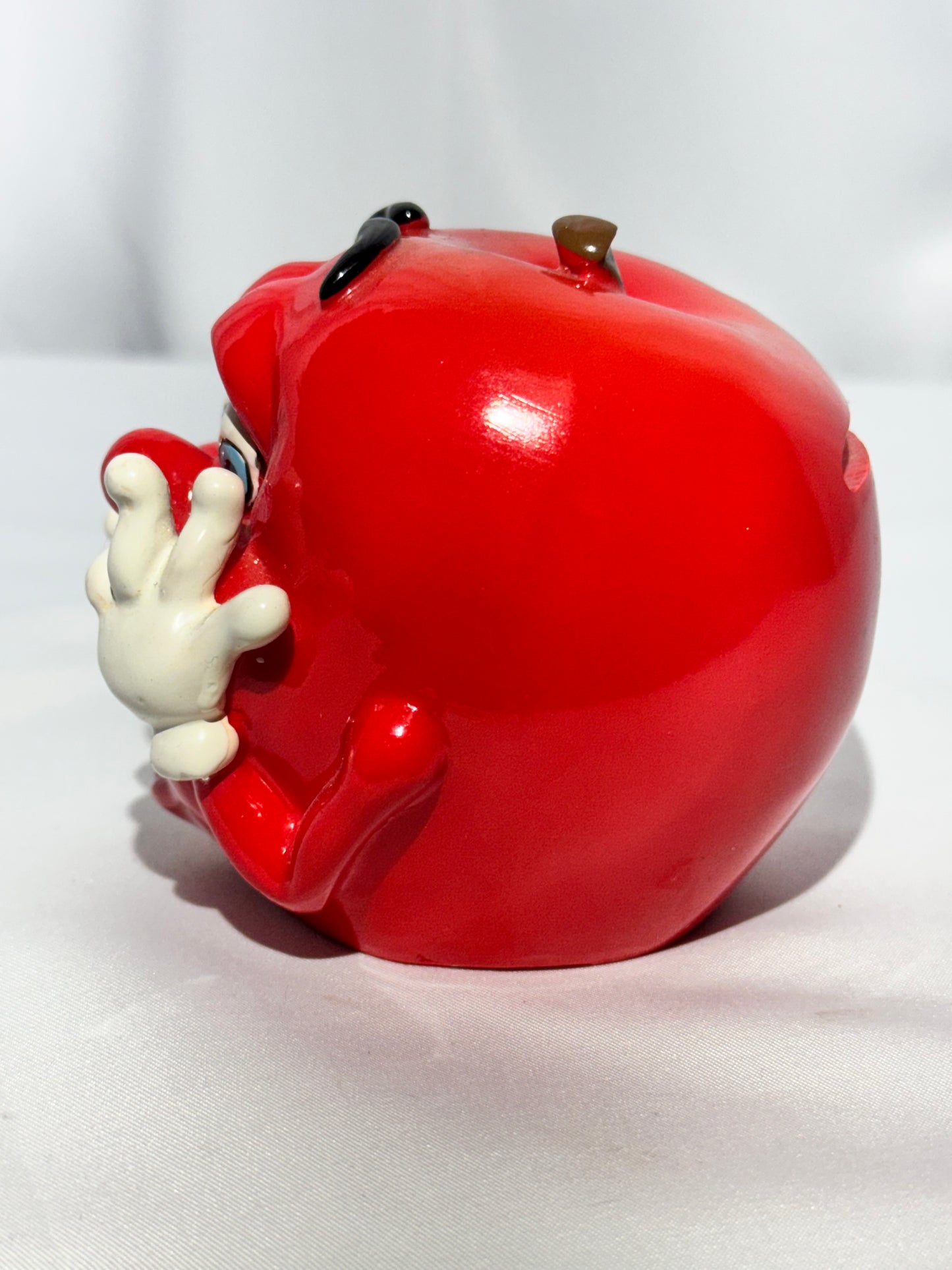 Vintage Giggling Groceries Red Apple Coin Bank w/ Stopper – Fun Collectible
