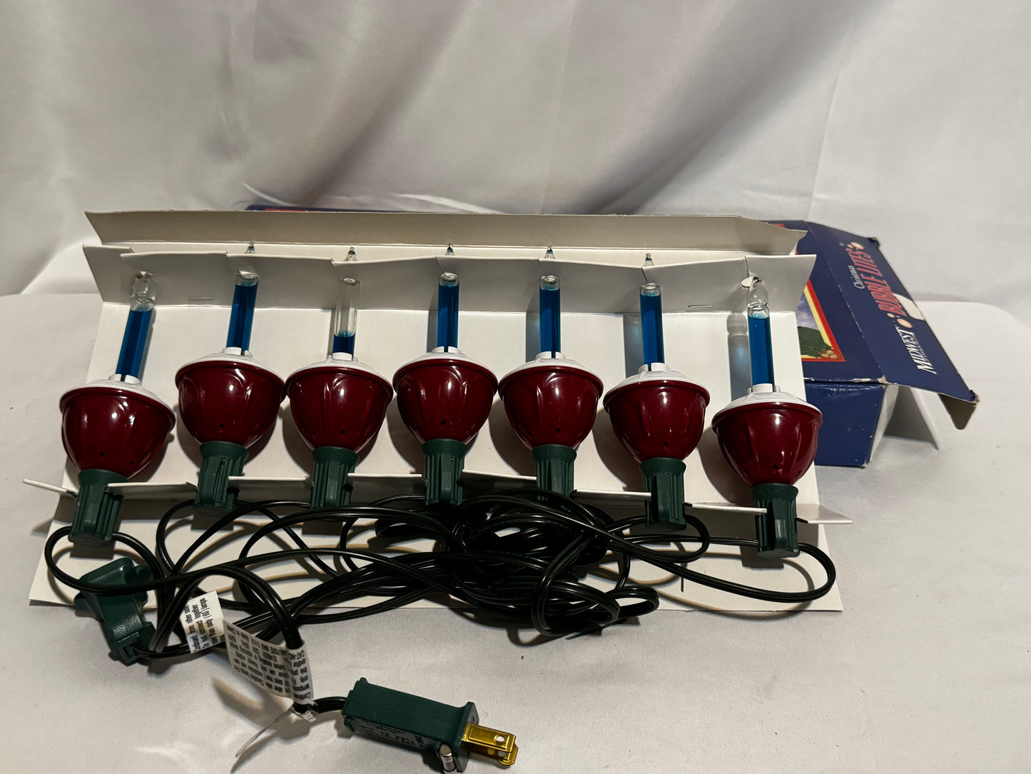 Vintage Midwest of Cannon Falls Christmas Bubble Lites Set of 7 Indoor Lights w/ Box