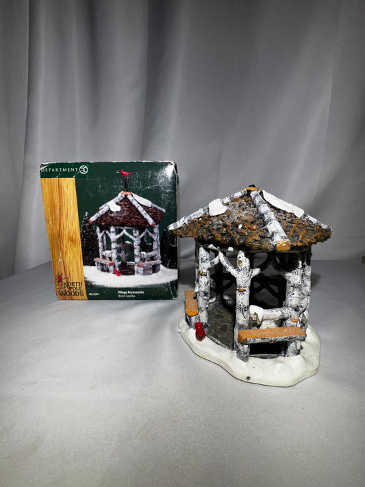 Department 56 North Pole Woods Birch Gazebo #56.52877 Retired Village Accessory