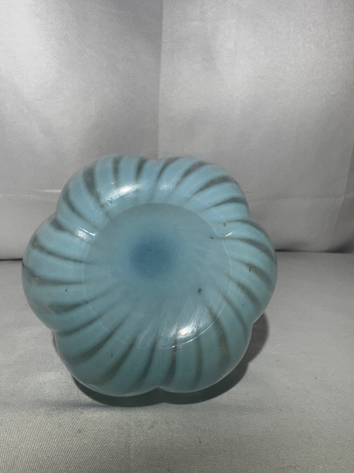 Vintage Blue Art Glass Swirl Decanter / Bitters Bottle – 8” with Stopper