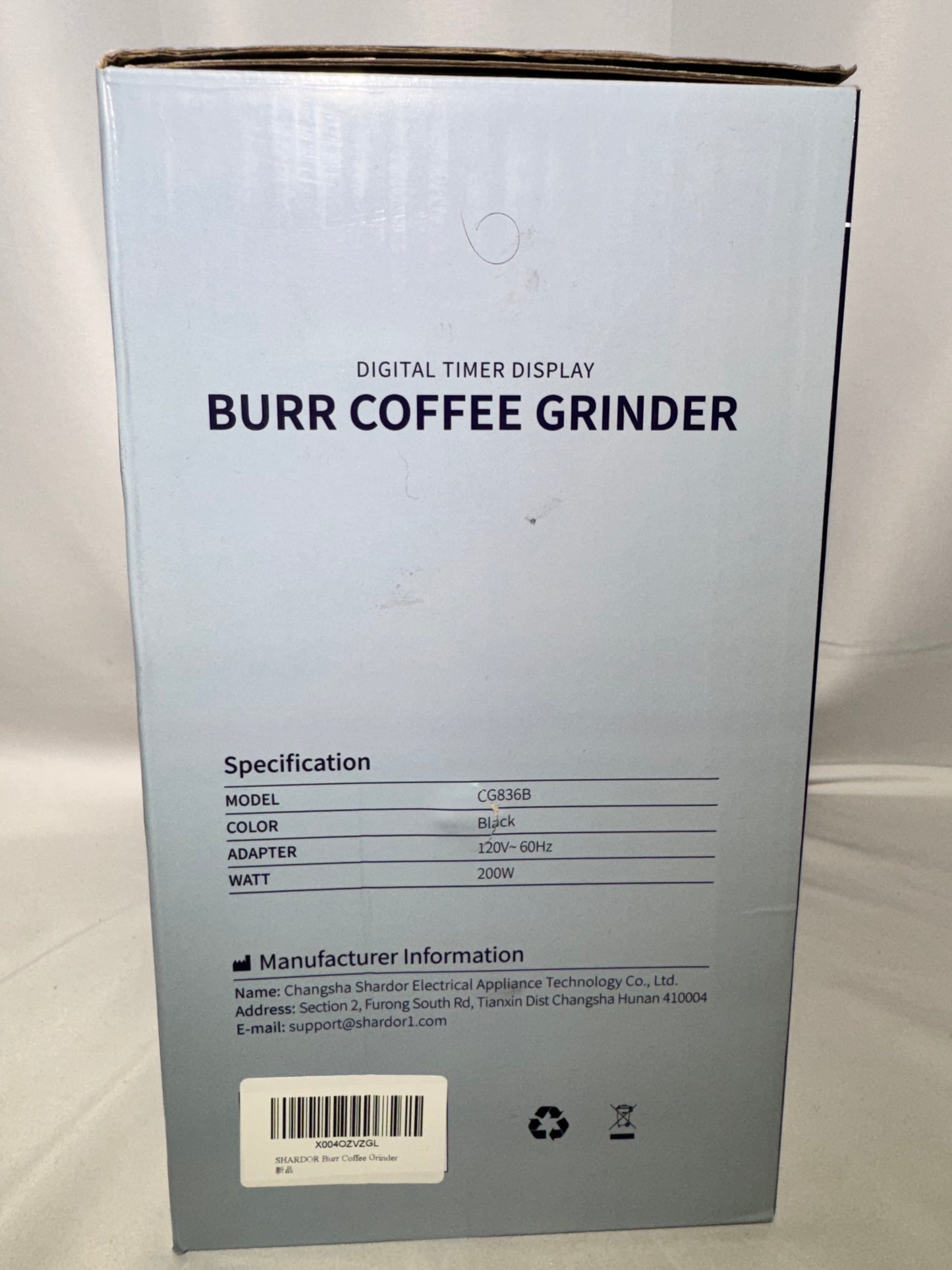 Shardor Electric Burr Coffee Grinder – Model CG836B (Previously Owned)