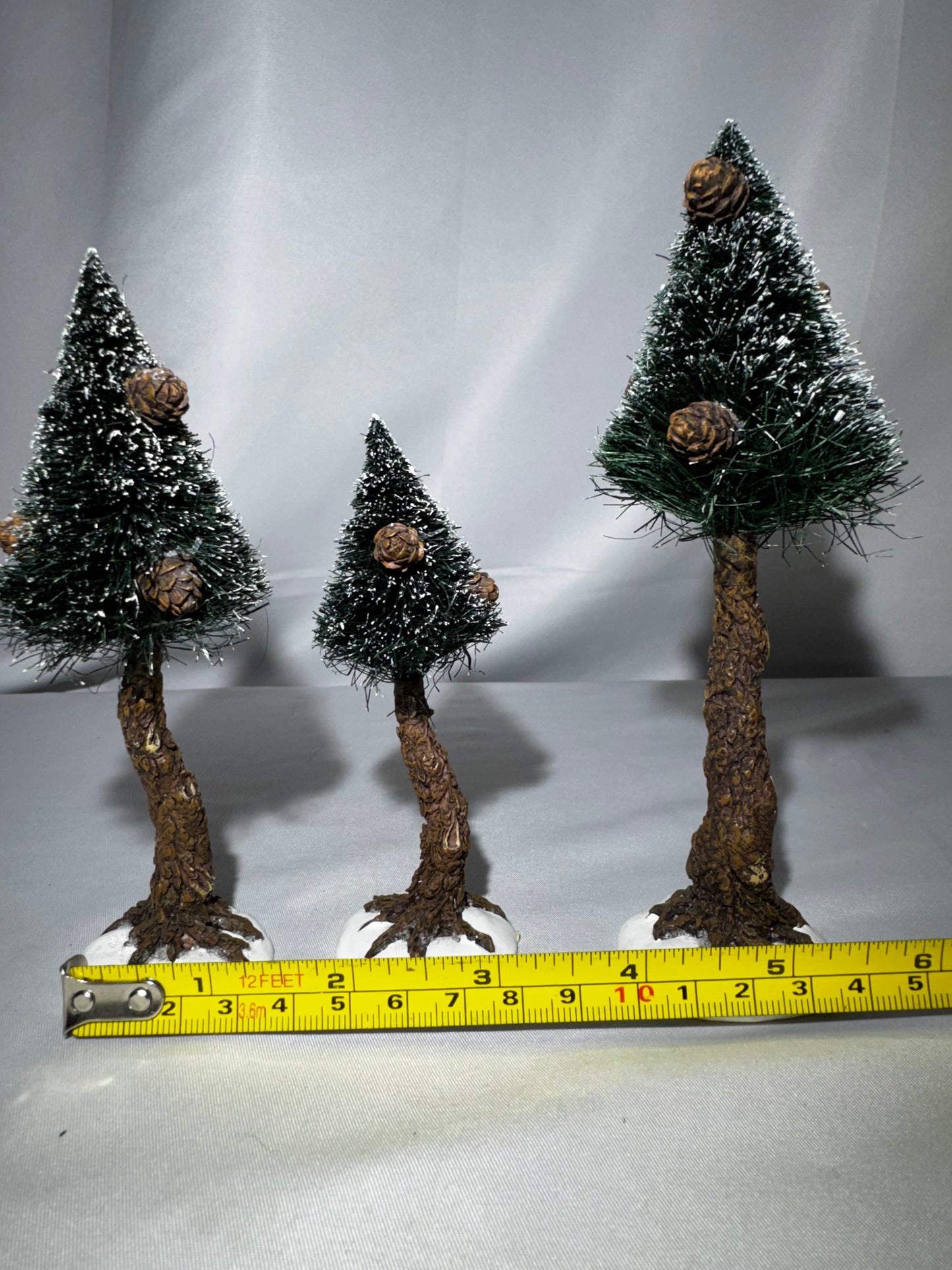 Department 56 North Pole Woods Pinewood Trees Set of 3 Flocked Christmas Village Accessory 56.56925 Retired