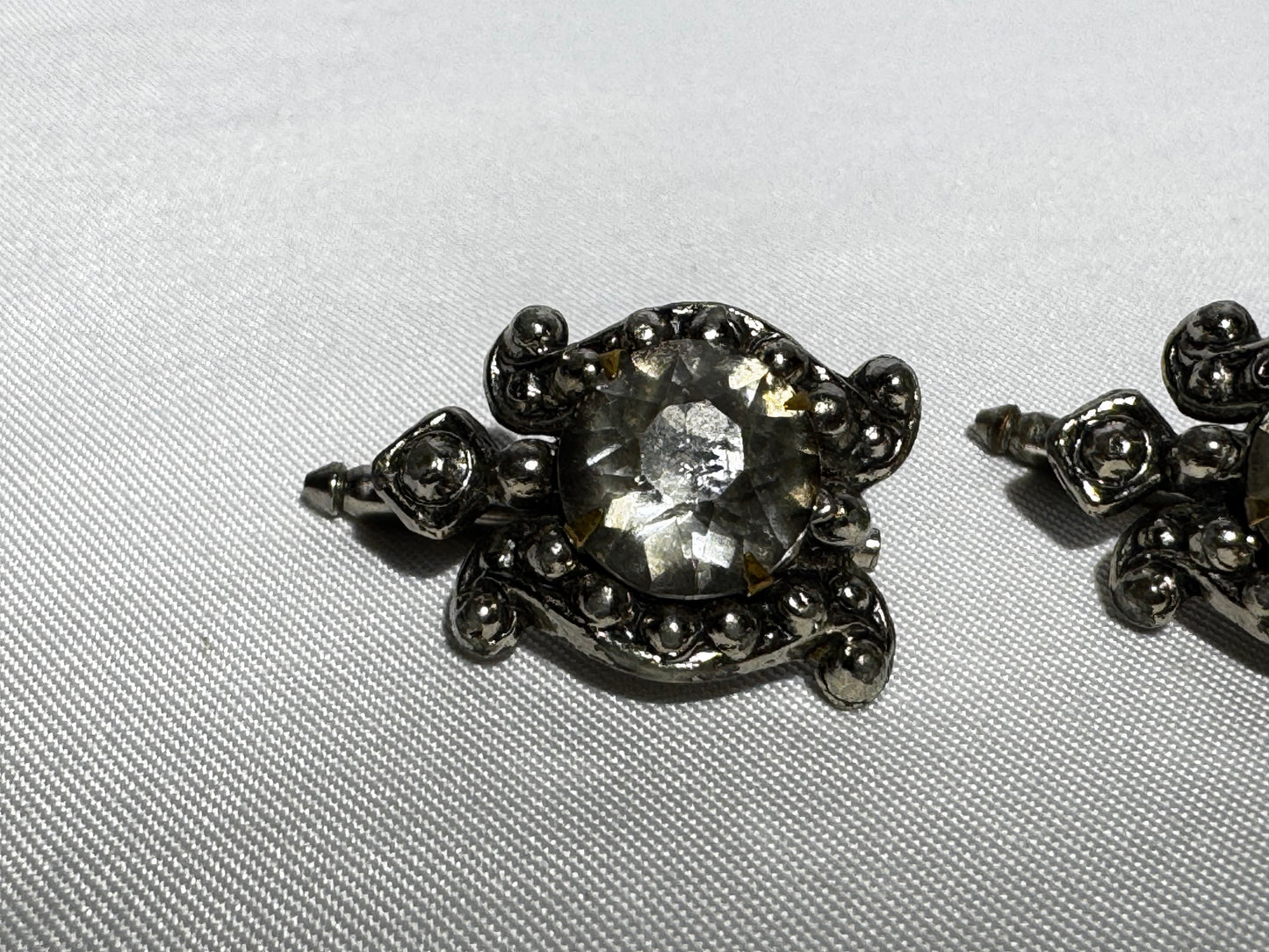 Antique Victorian Cufflinks Sleeve Buttons Lever Back Ornate Paste Stone