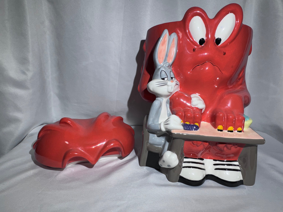 Vintage 1997 Warner Bros. Studio Store Bugs Bunny & Gossamer Cookie Jar – Original Box