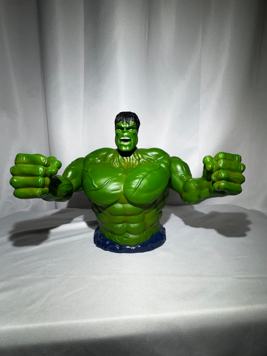 Hasbro 2008 Marvel The Incredible Hulk Bank Moving Arms 9” Figure Coin Bank w/ Stopper