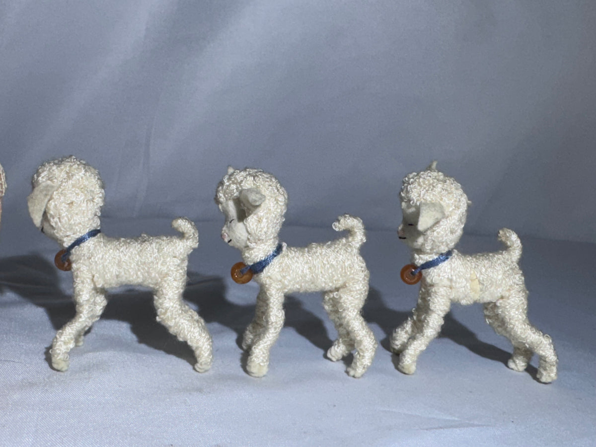 Vintage BAPS Germany Little Bo-Peep & Sheep Miniature Felt Doll Set – 1940s–1960s