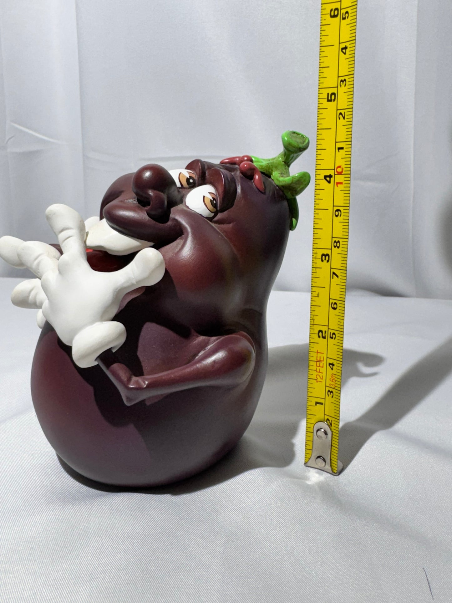 Vintage Giggling Groceries Eggplant Ceramic Figurine