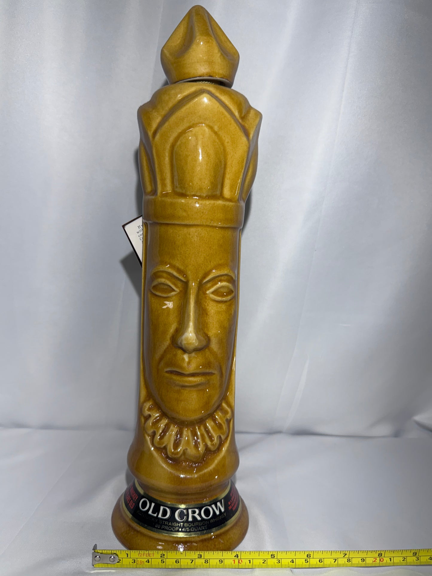 Vintage Old Crow Limited Edition Chessmen Ceramics “Light King” Bourbon Decanter – 1969