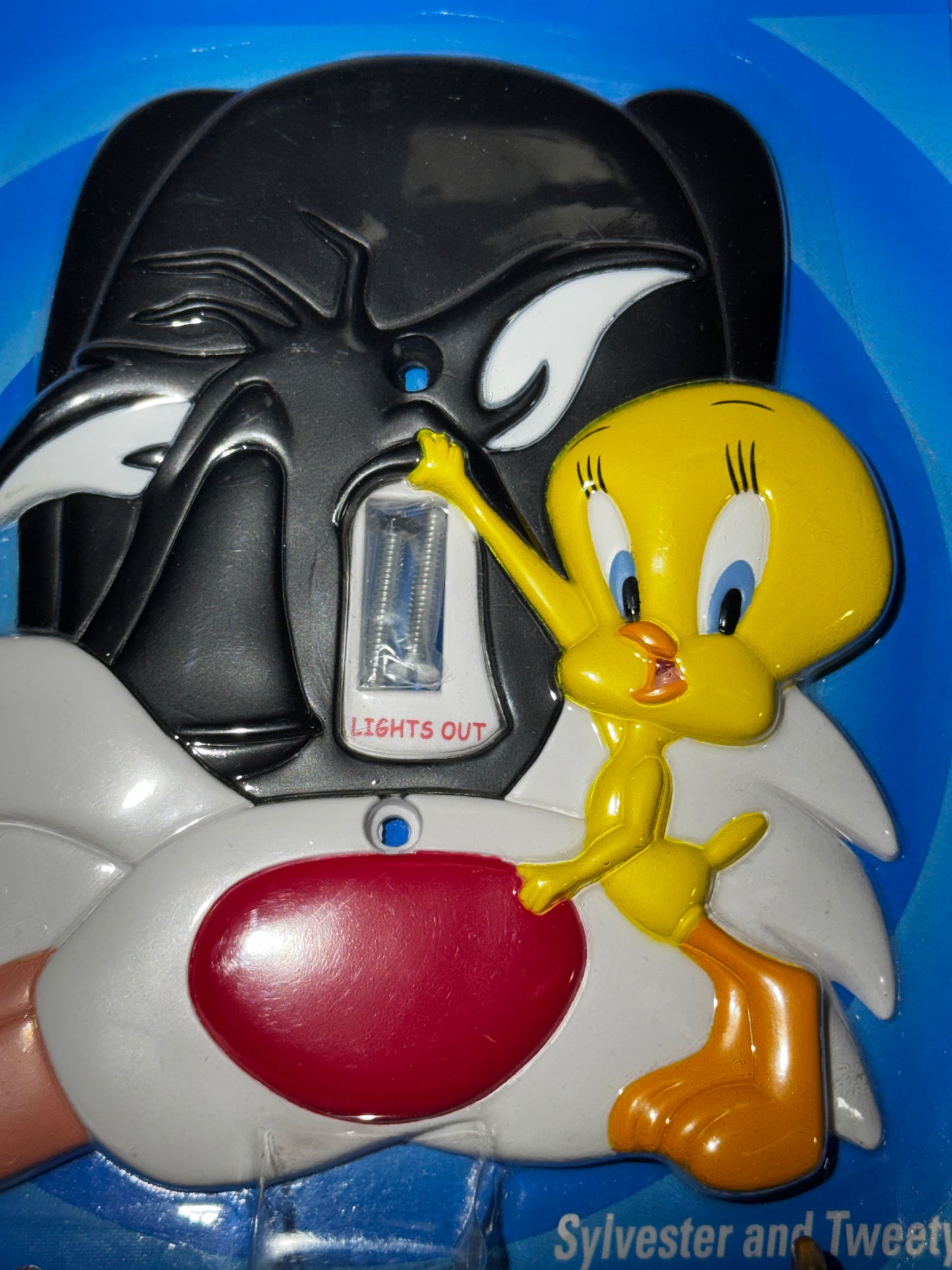 Vintage Looney Tunes Sylvester & Tweety GE Light Switch Cover Sealed 3D WB