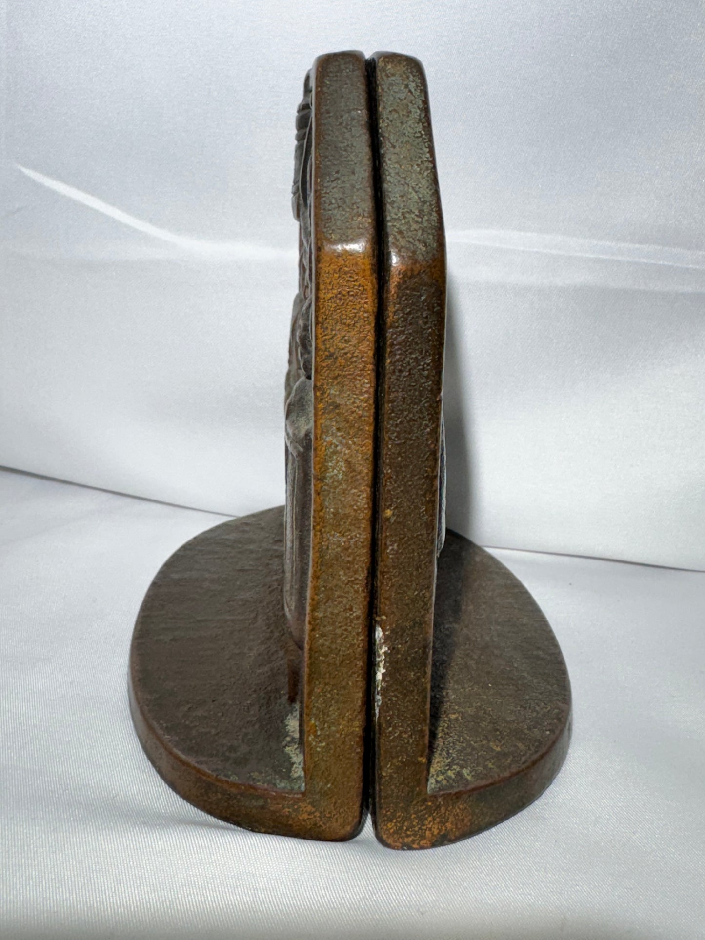 Antique “Let Freedom Ring” Cast Iron Bookends – c. 1925 American Historical Design