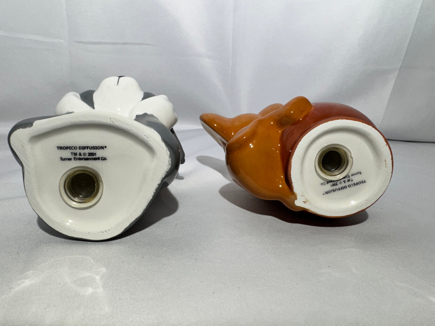 Vintage Tom and Jerry Salt & Pepper Shaker Set – 2001 Hanna-Barbera – Original Stoppers