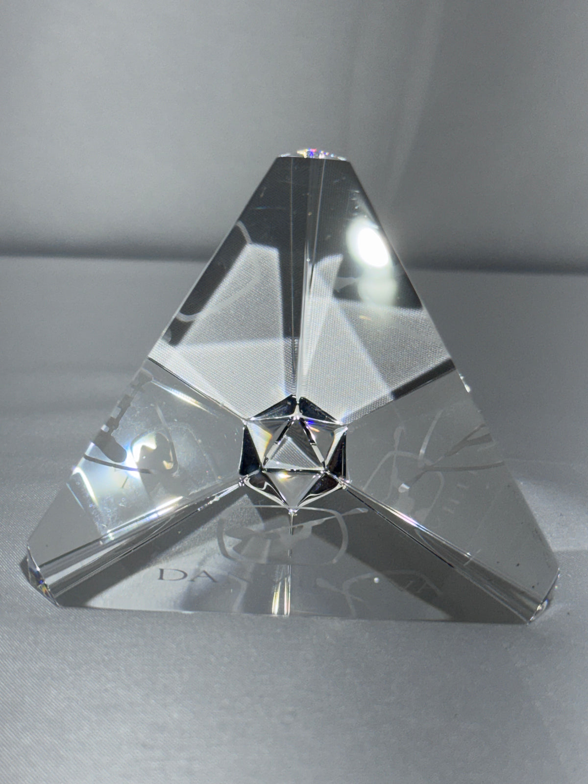 RARE Steuben / Corning Glass Works Diamond Prism – Signed S. Teychenne – Master Engraved Optical Crystal