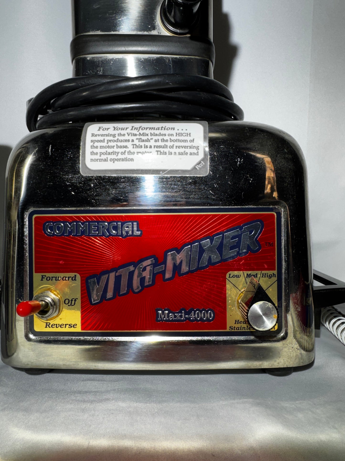 Vintage 1991 Vita-Mix 3600 Maxi-4000 Stainless Steel Blender w/ Spigot & Recipe Book