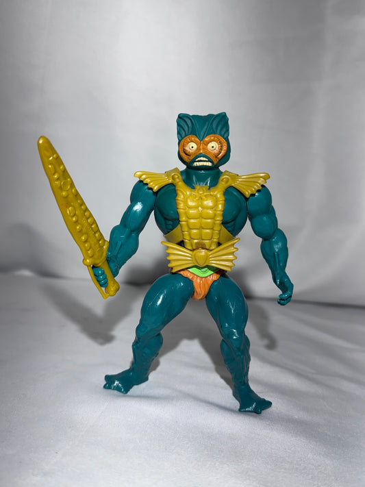 Vintage 1981/1982 Mattel Masters of the Universe Mer-Man Action Figure w/ Golden Sword