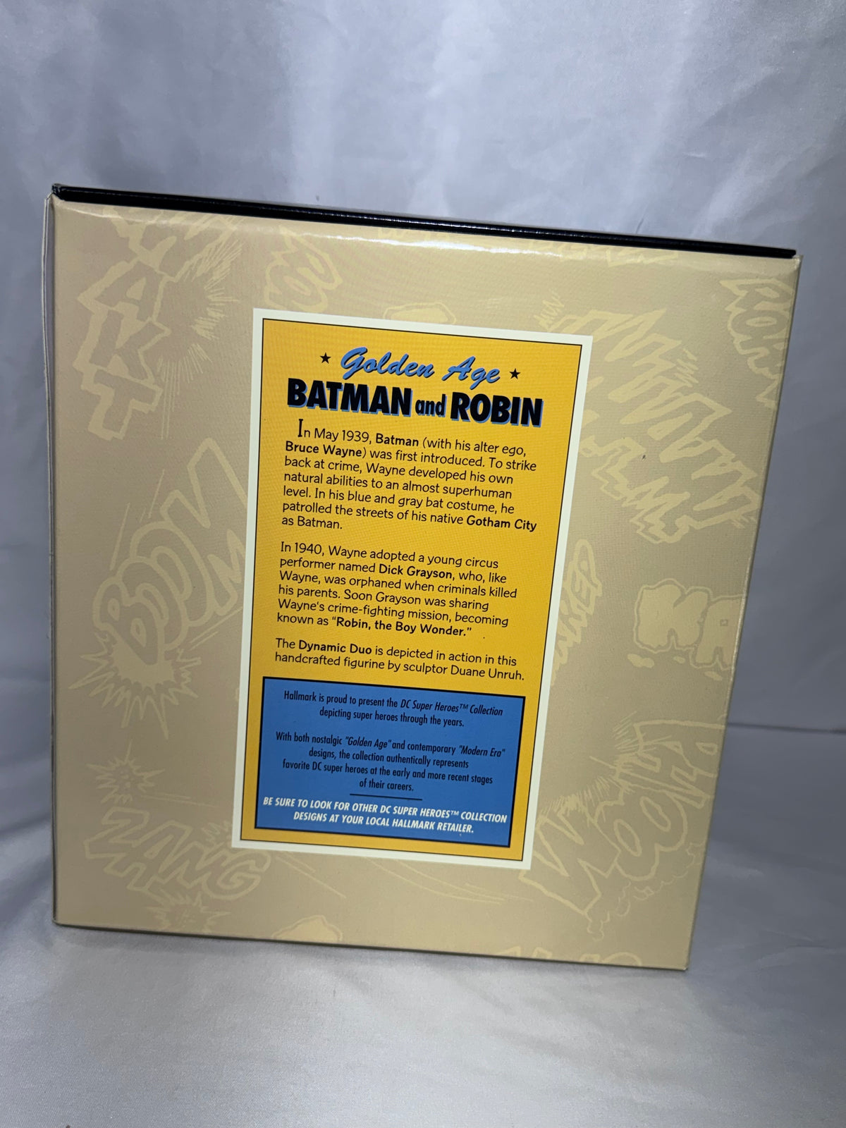 1996 Hallmark DC Super Heroes Golden Age Batman & Robin “The Dynamic Duo” Statue – Original Box