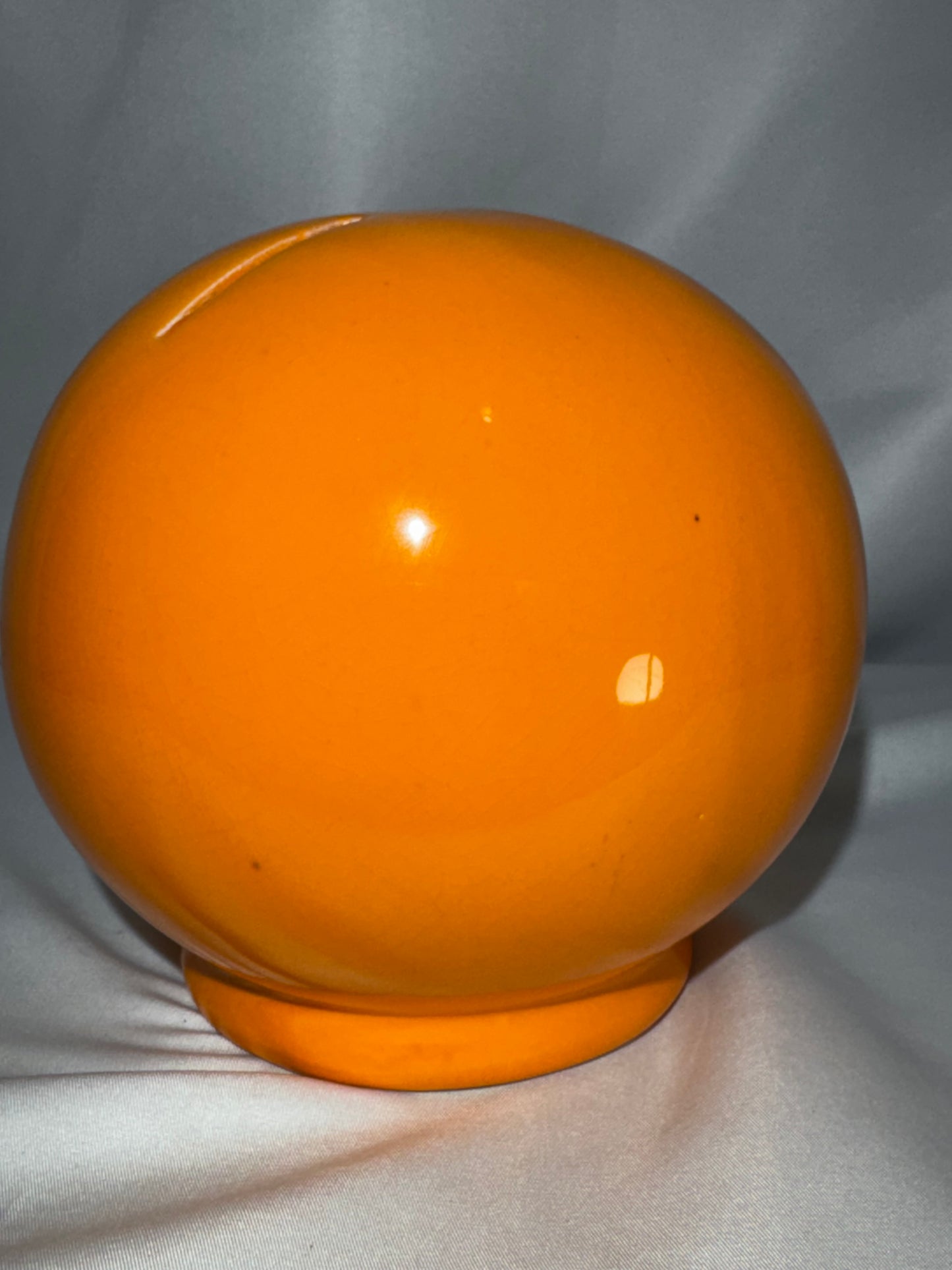 Vintage orange Smiley Face Ceramic Coin Bank