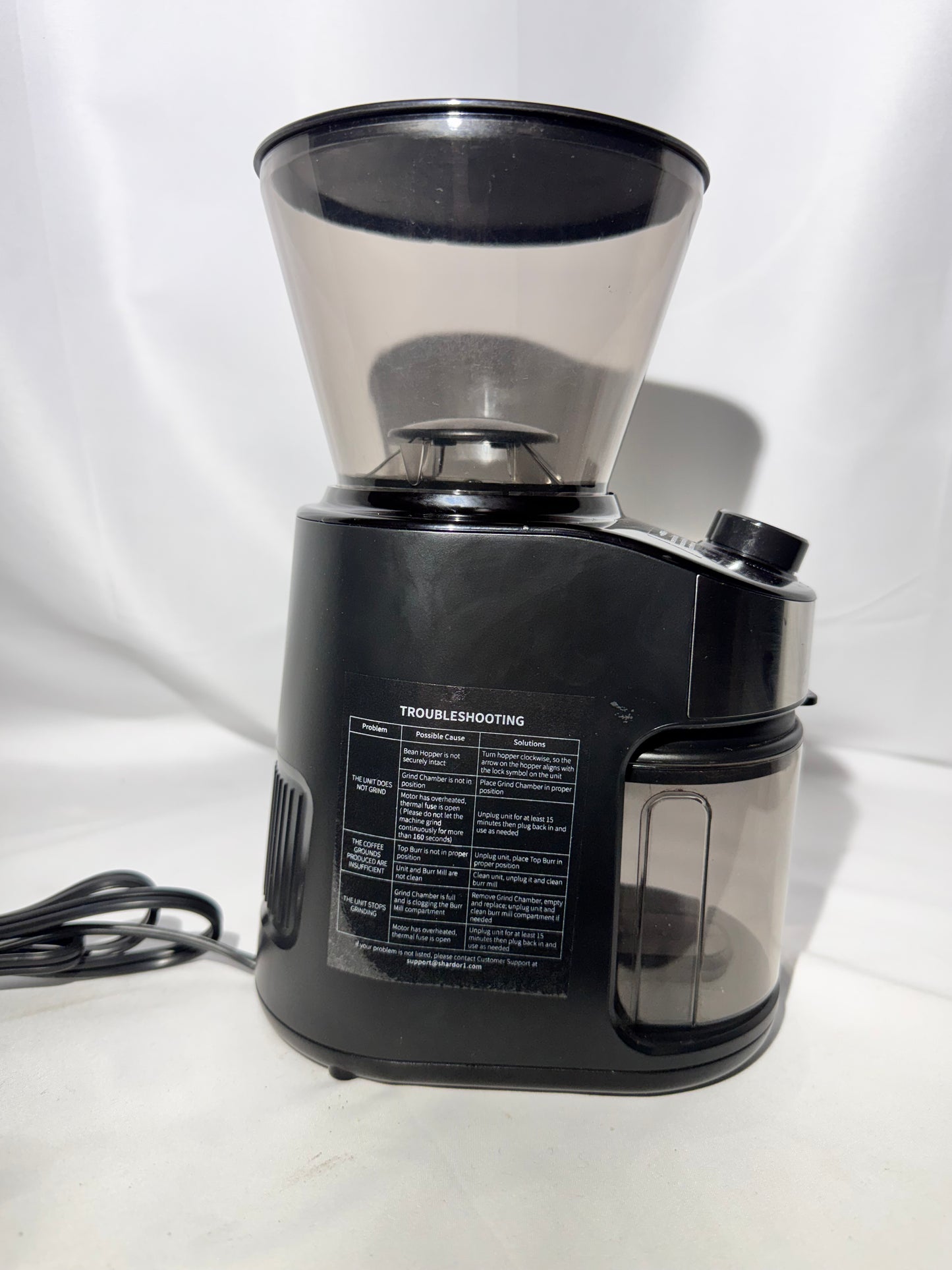 Shardor Electric Burr Coffee Grinder – Model CG836B (Previously Owned)